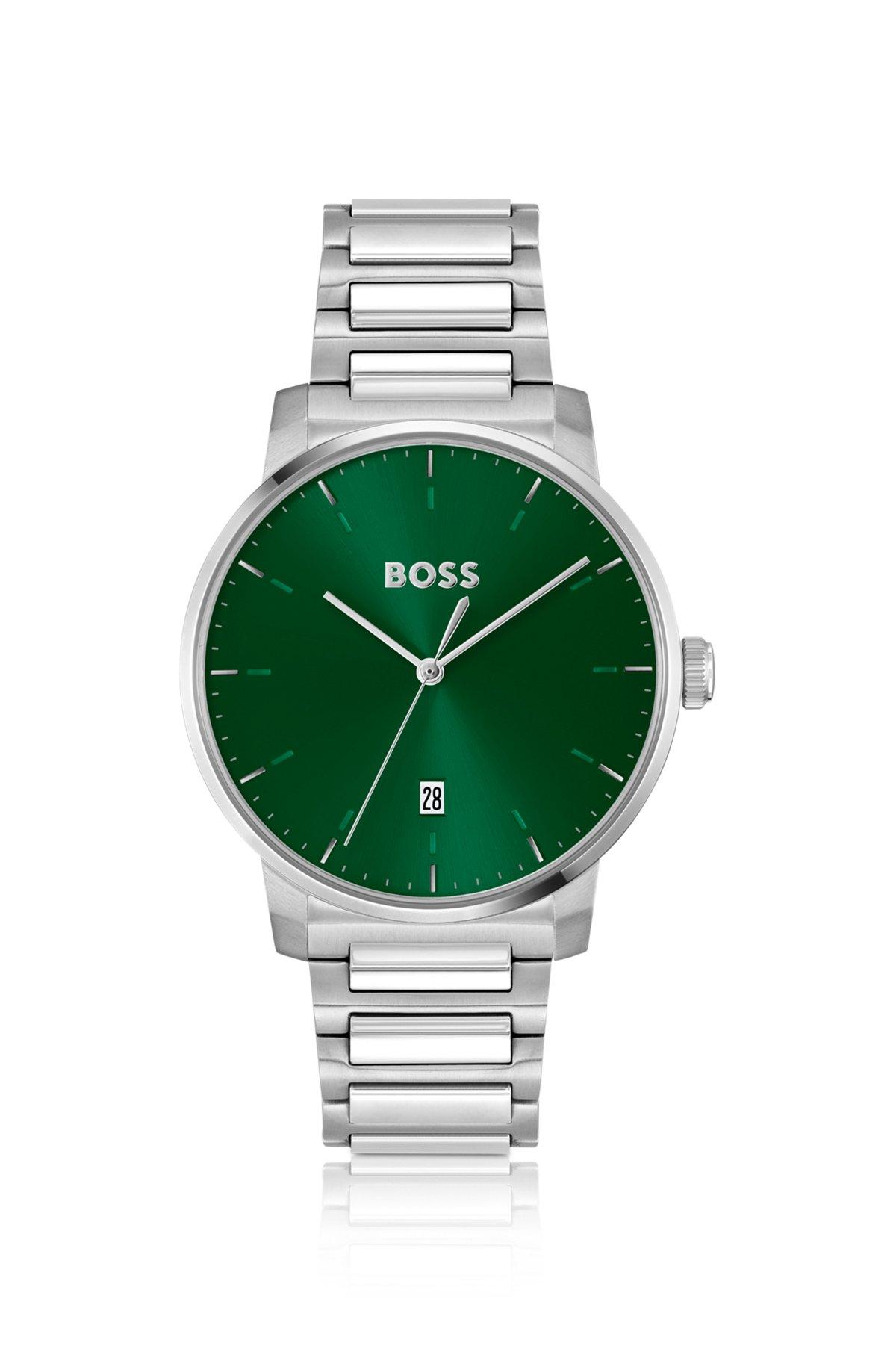 BOSS - H-link-bracelet watch with green dial Product Image