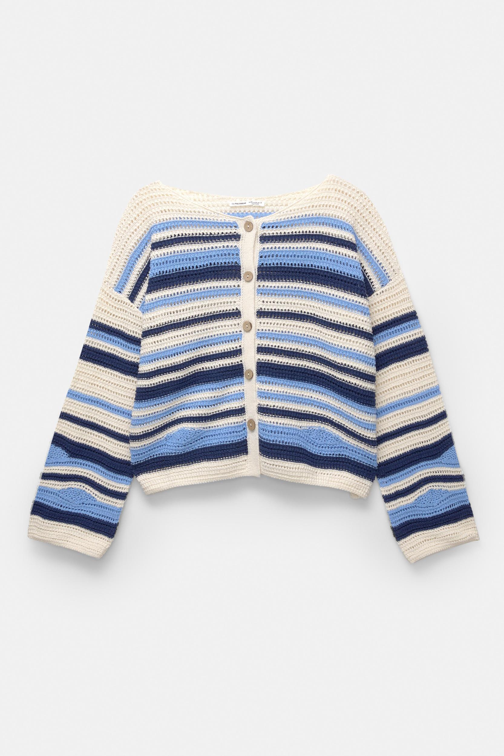 Striped crochet cardigan Product Image