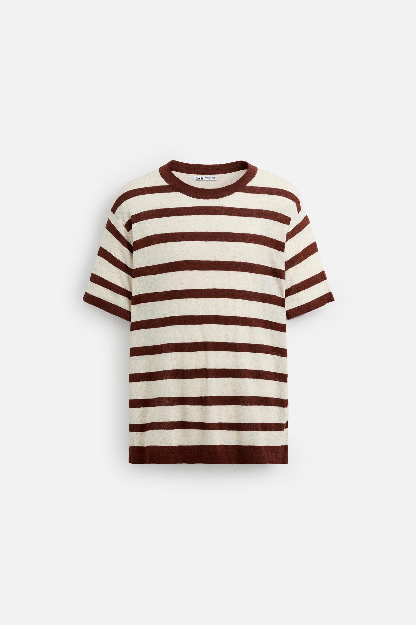 STRIPED JACQUARD KNIT T-SHIRT Product Image