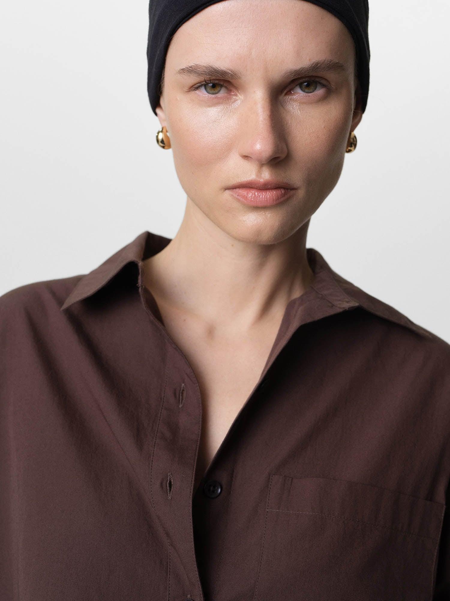 Organic Poplin Long Sleeve Button Down Female Product Image