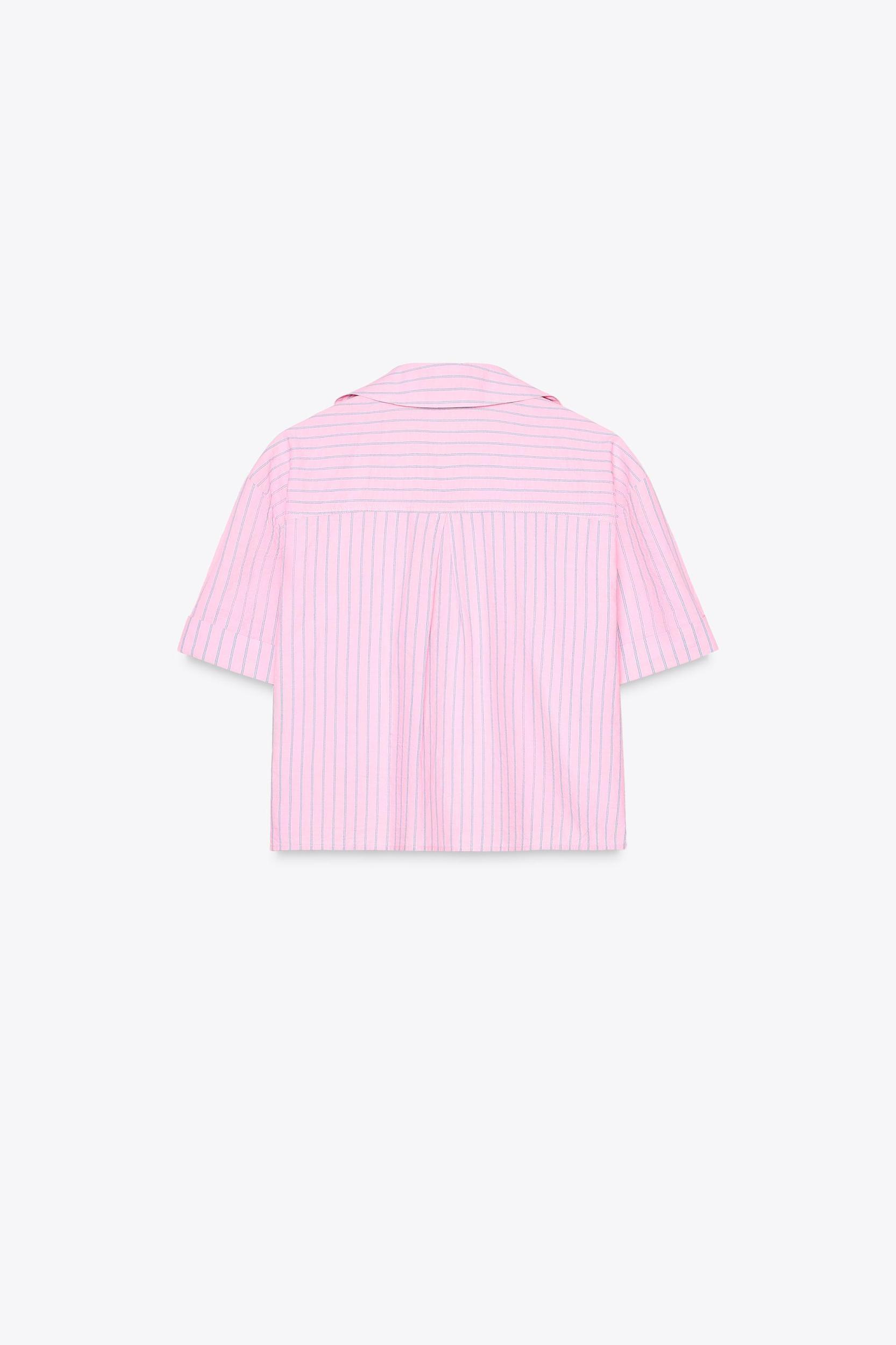 STRIPED CROP SHIRT Product Image