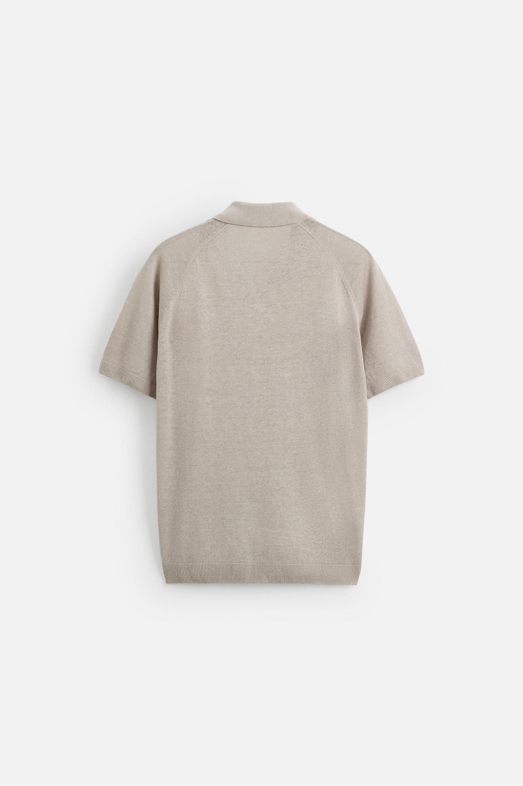LINEN KNIT POLO SHIRT Product Image