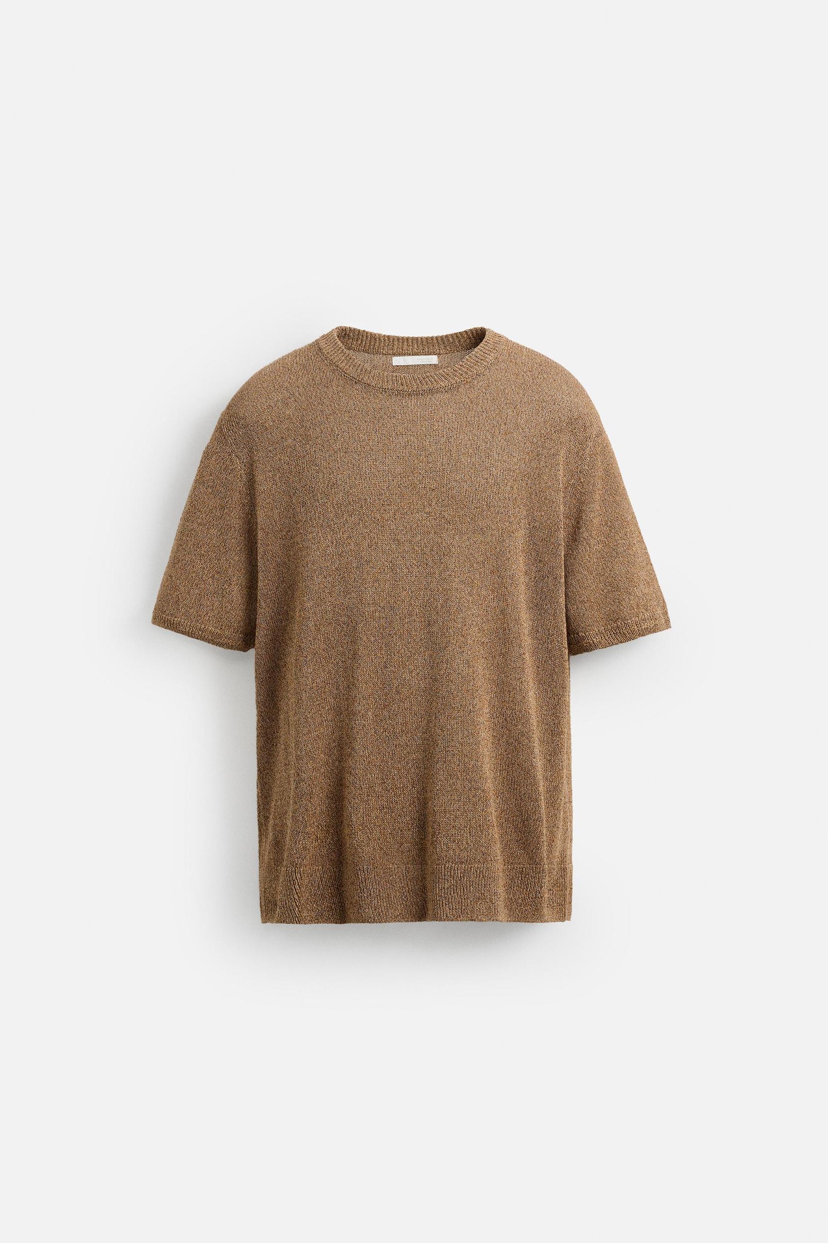 COTTON LINEN KNIT T-SHIRT Product Image