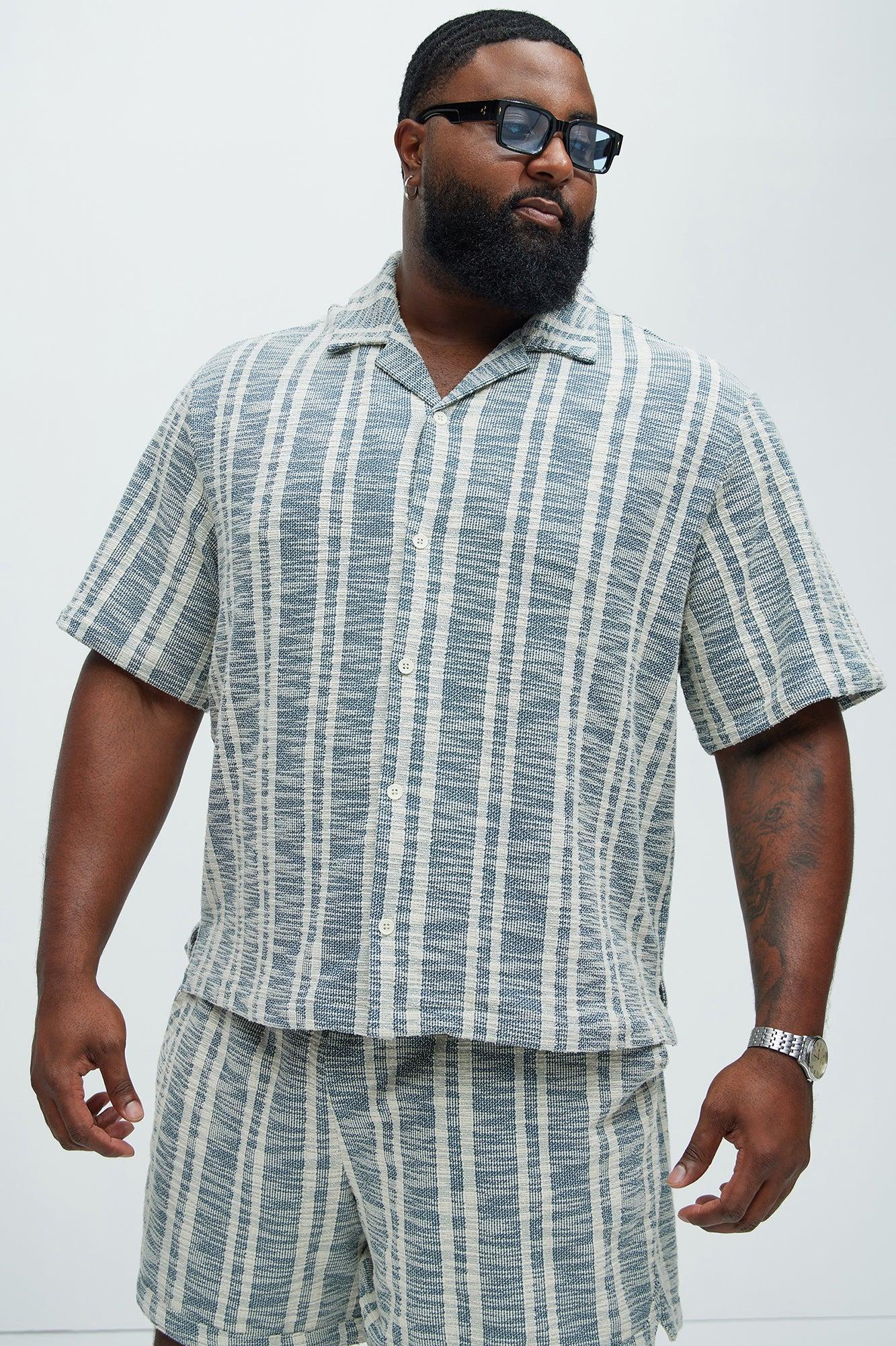 Kam Textured Shirt - Blue/combo Product Image