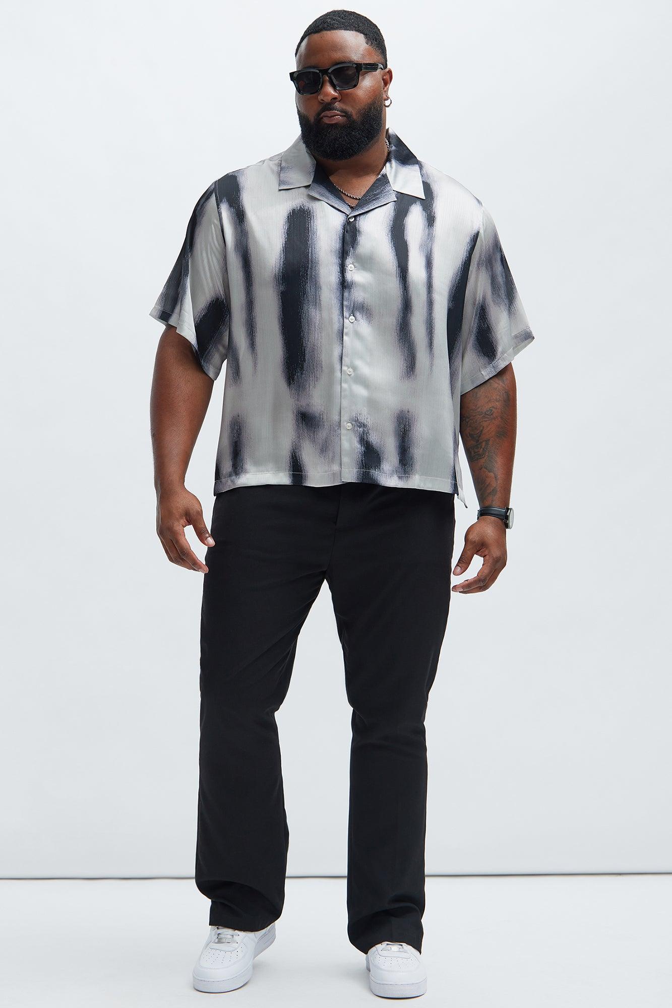 Grunge Painted Boxy Shirt - Cream/combo Product Image