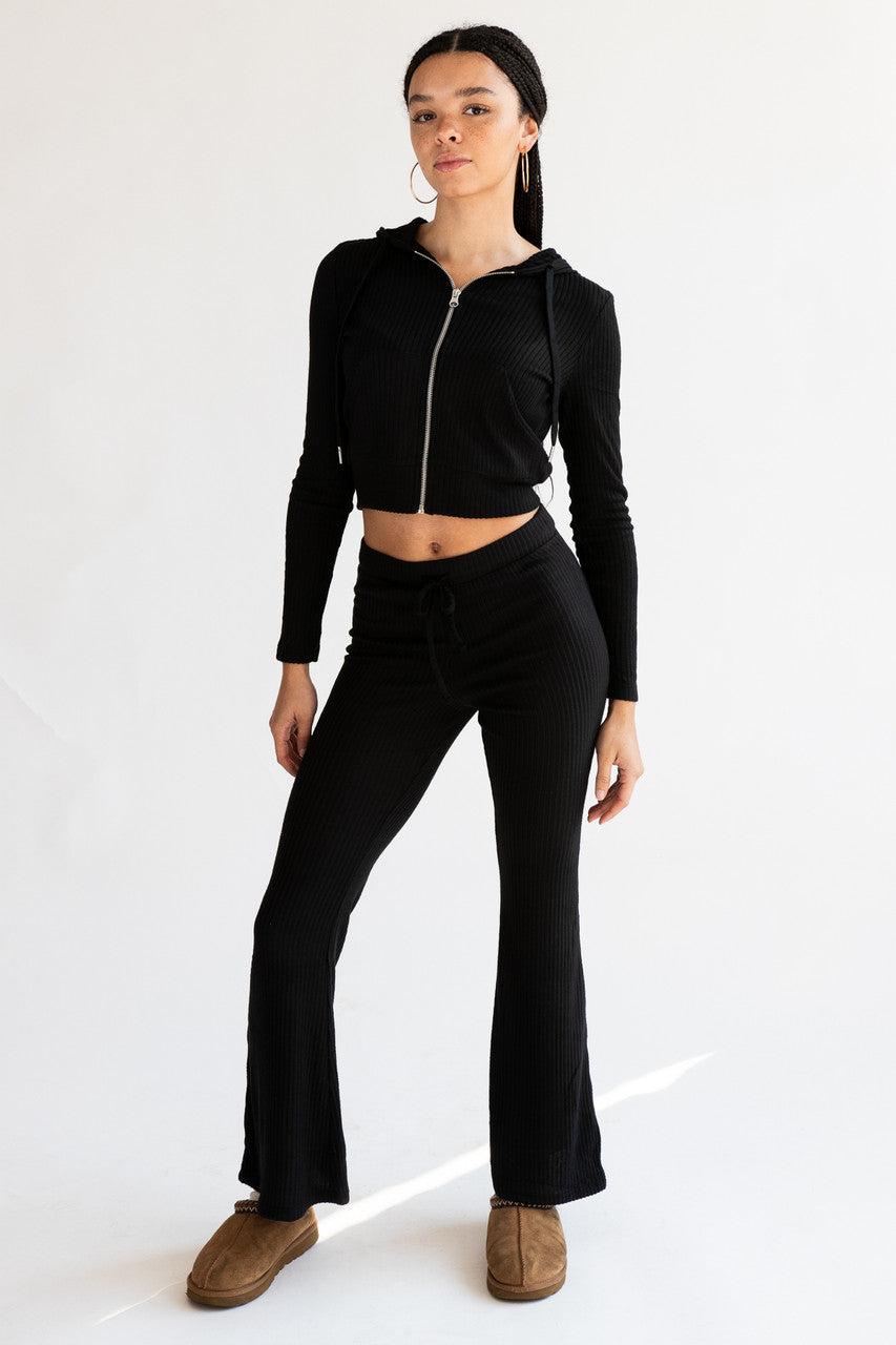 Wide Rib Crop Hoodie Product Image