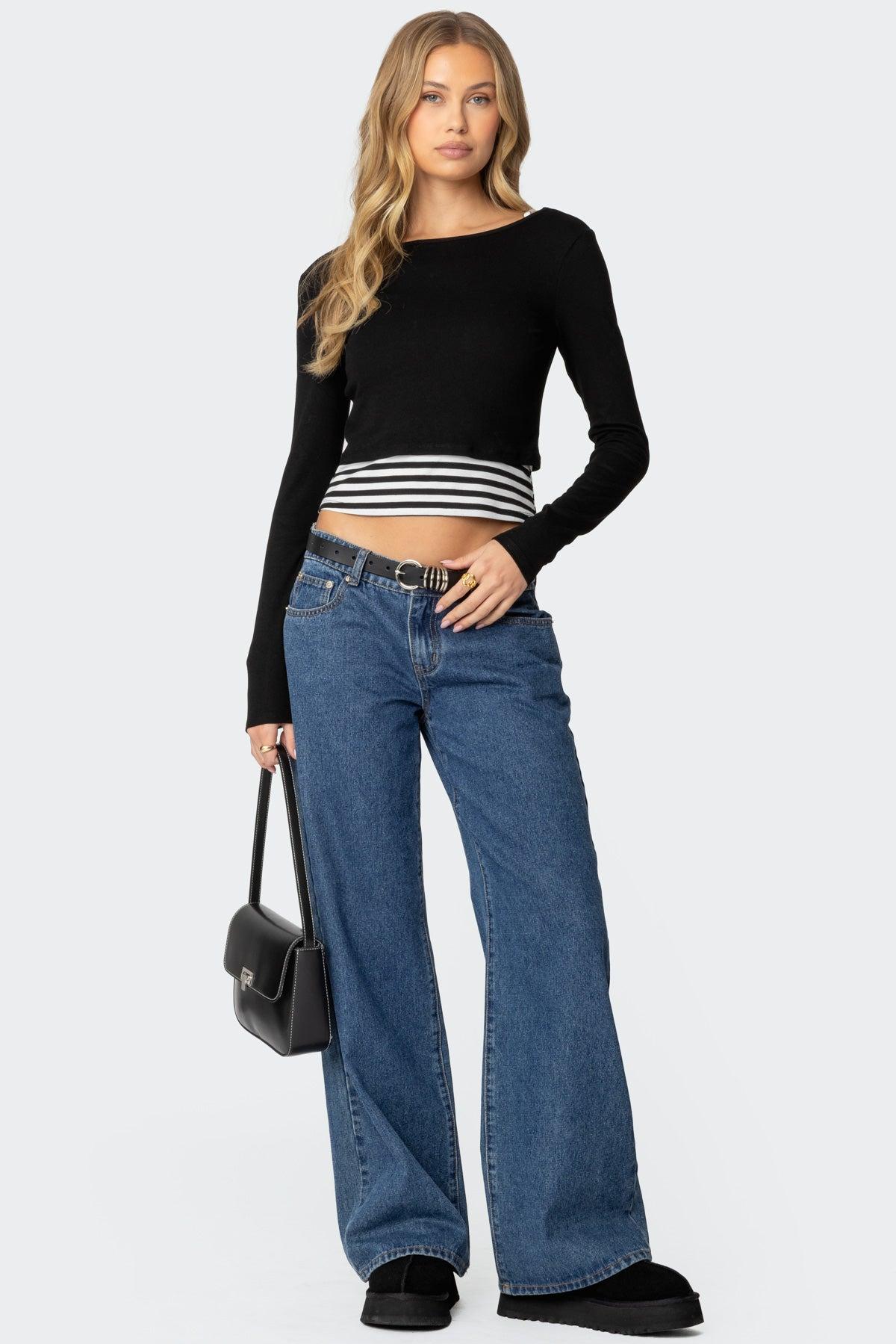 Shania Layered Striped Top Product Image
