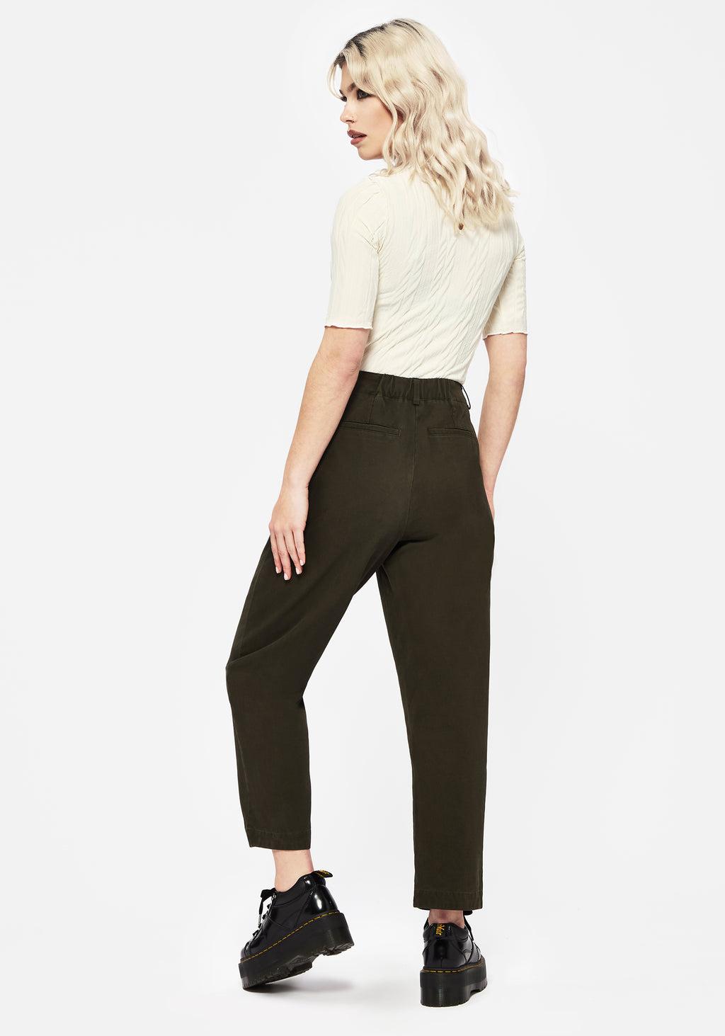Copia Cotton Embroidered Tapered Tailored Trousers Product Image