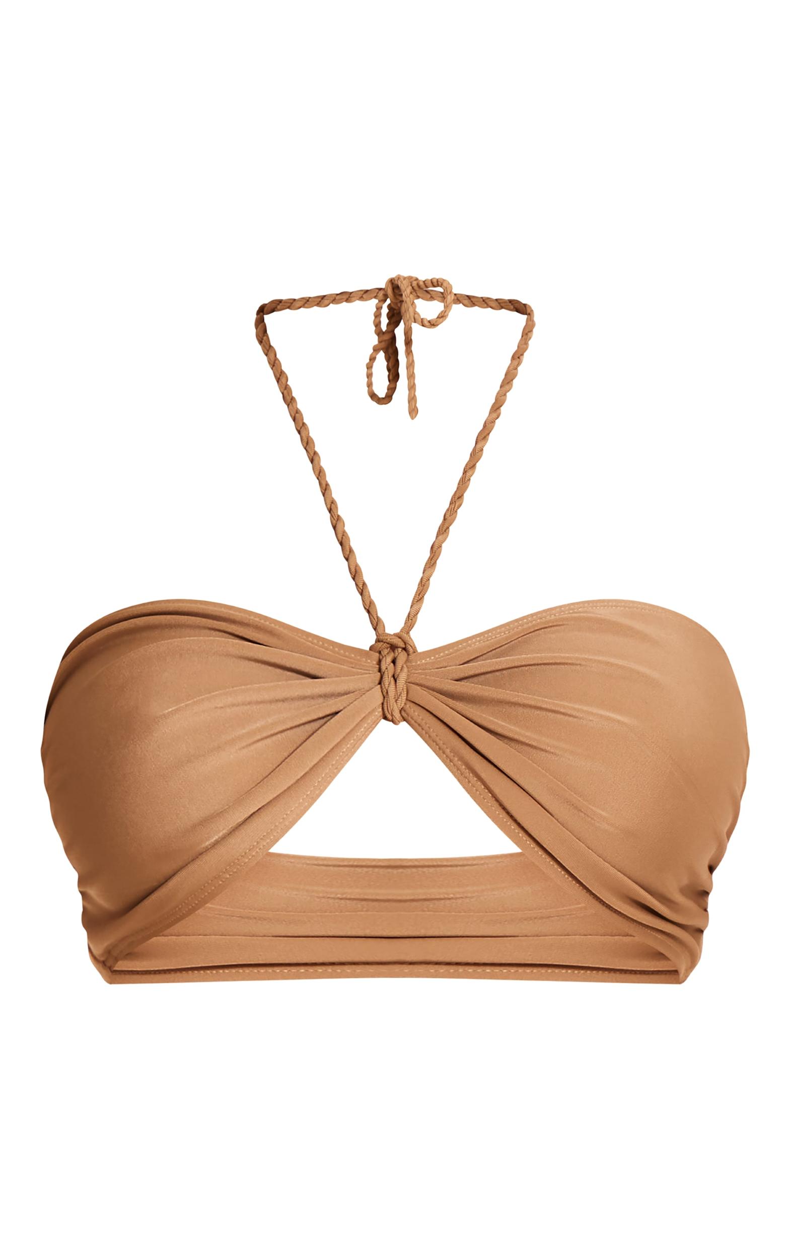 Stone Twist Halter Strap Bandeau Bikini Top Product Image