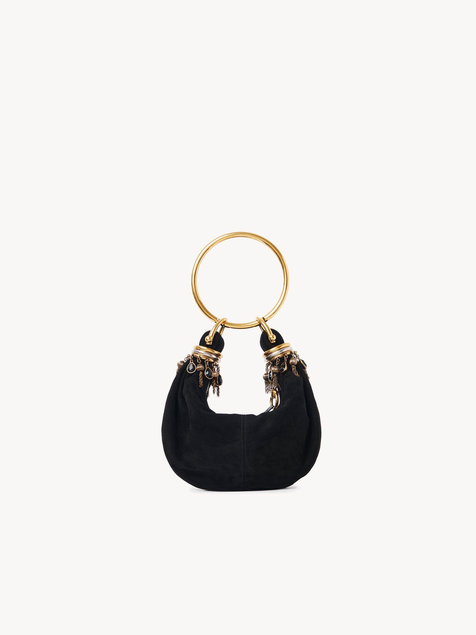 Mini Beaded Bracelet Hobo bag in suede leather Product Image
