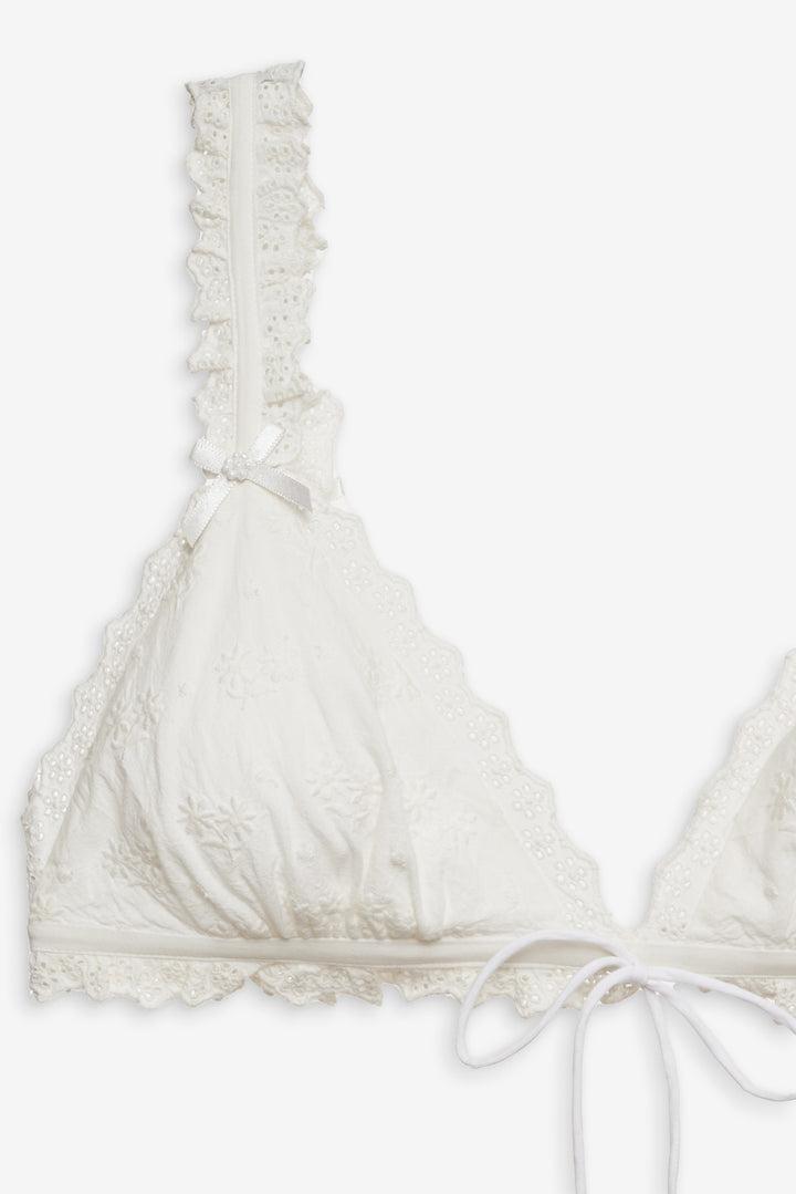 Edie Eyelet Bralette — White Product Image