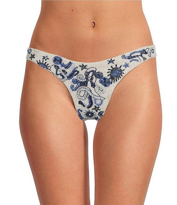 OCEANUS Seahorse Beaded Hipster Swim Bottom Product Image
