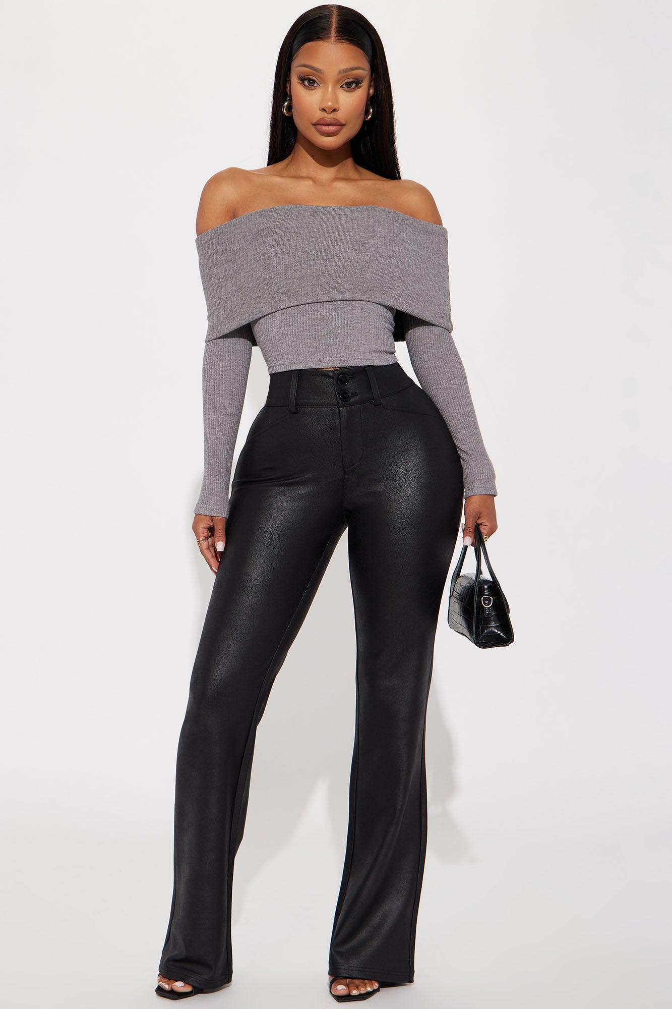 Sophia Heavy Rib Top - Grey Product Image
