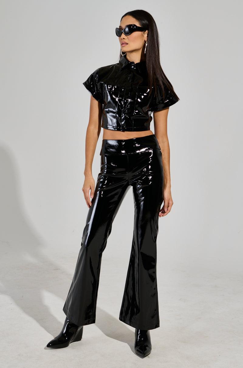 SEXY FOX BUTTON DOWN TOP IN BLACK Product Image