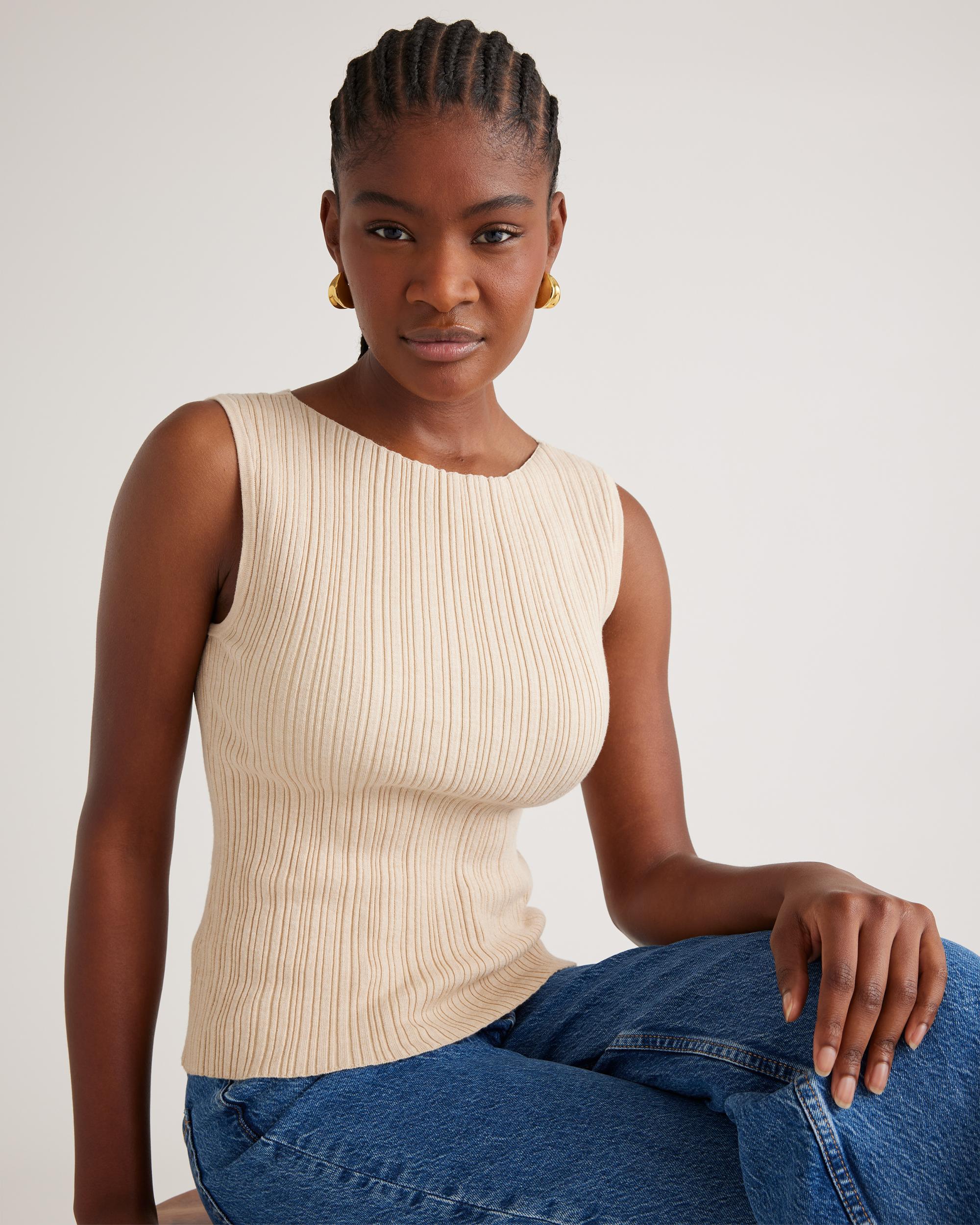 Quince | Women's Cotton Cashmere Ribbed Tank Top Product Image