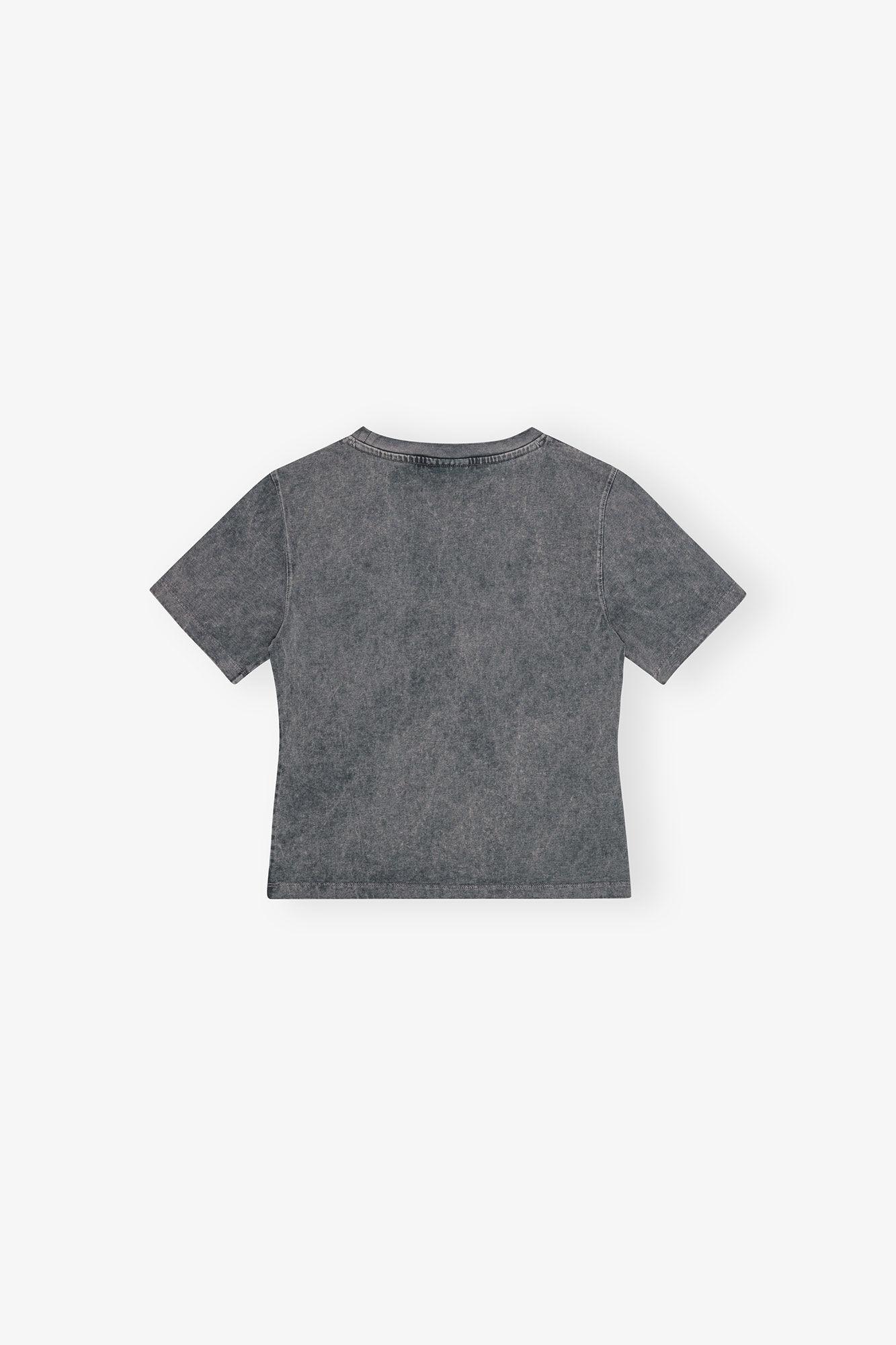 Grey Washed Heart Cropped T-shirt Product Image