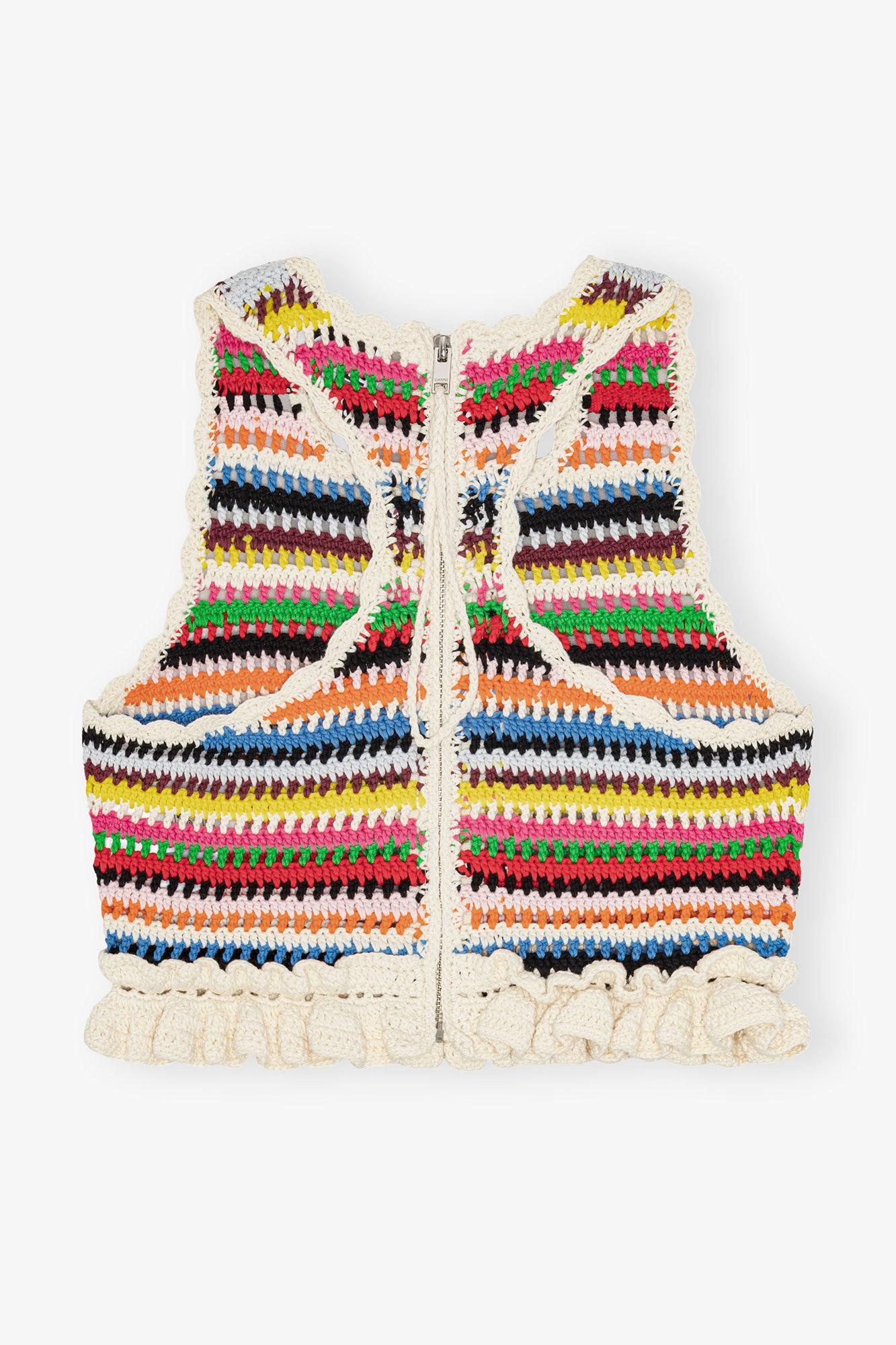 Multicolour Crochet Frill Top Product Image