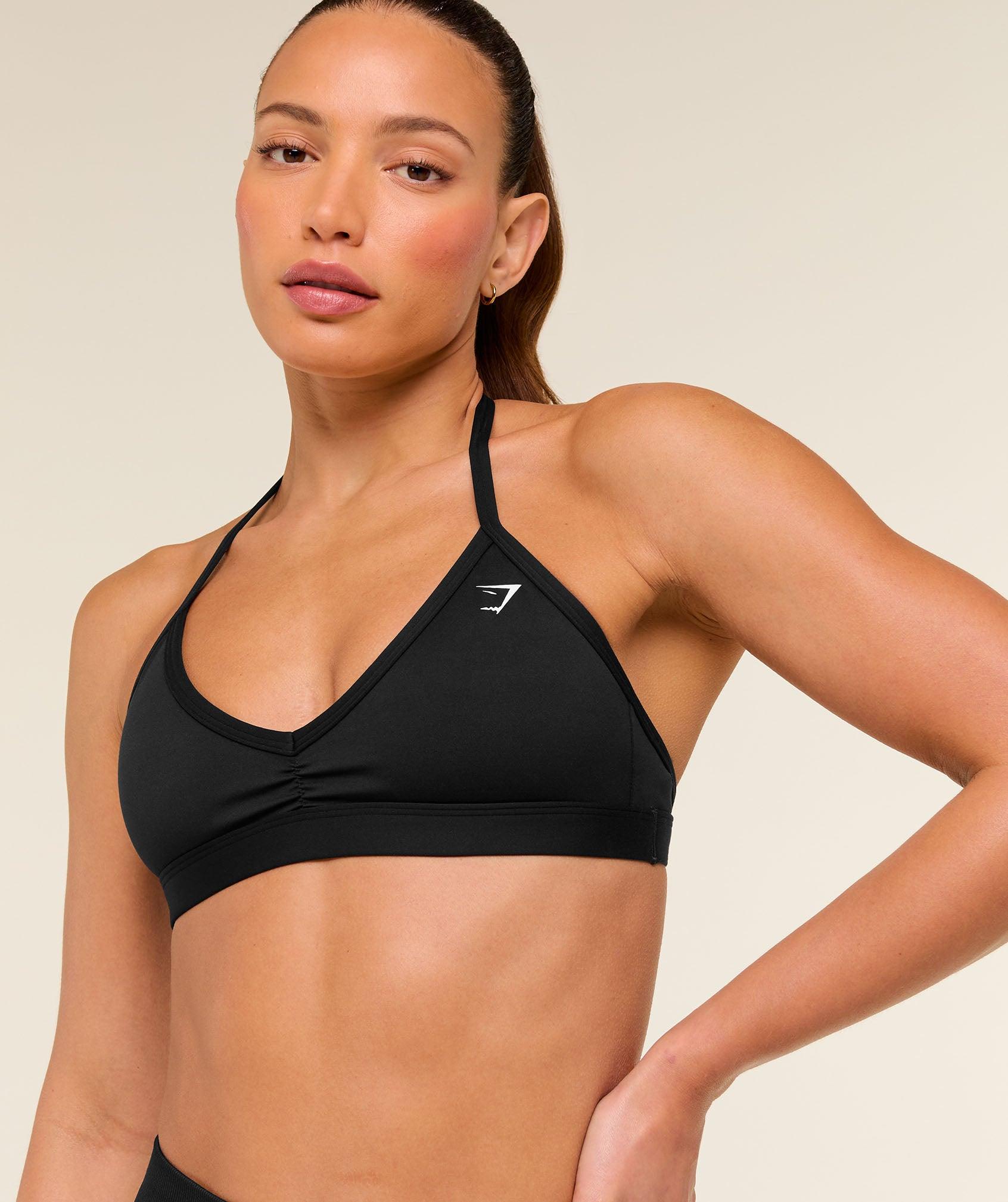 Gymshark Minimal Halterneck Sports Bra - Black Female Product Image
