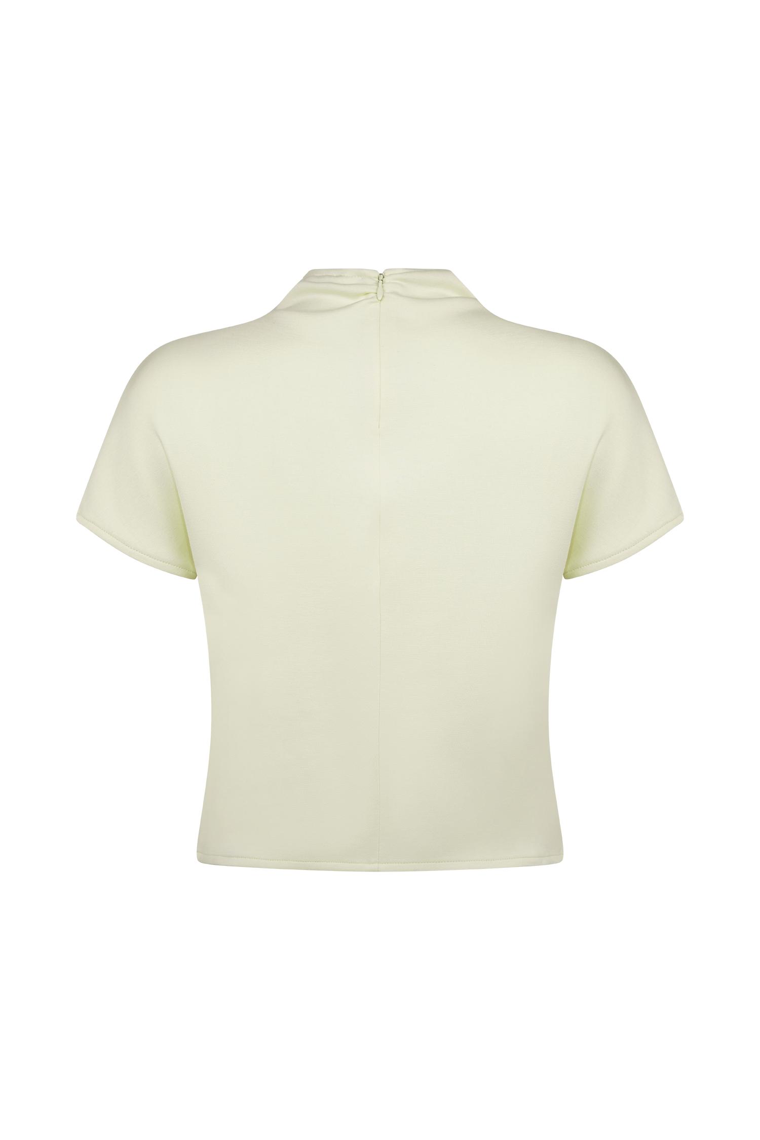 Eris High Neck Scuba Jersey Top - Ivory Product Image