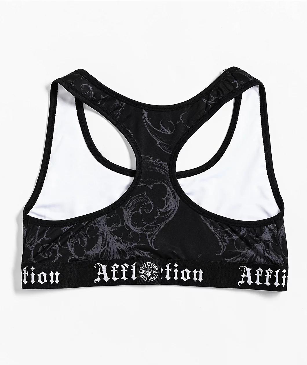 Affliction Empower Black & White Sports Bra Product Image