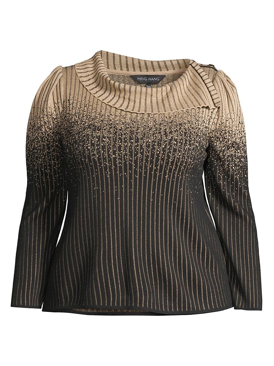 Womens Foldover Knit Blouse Product Image