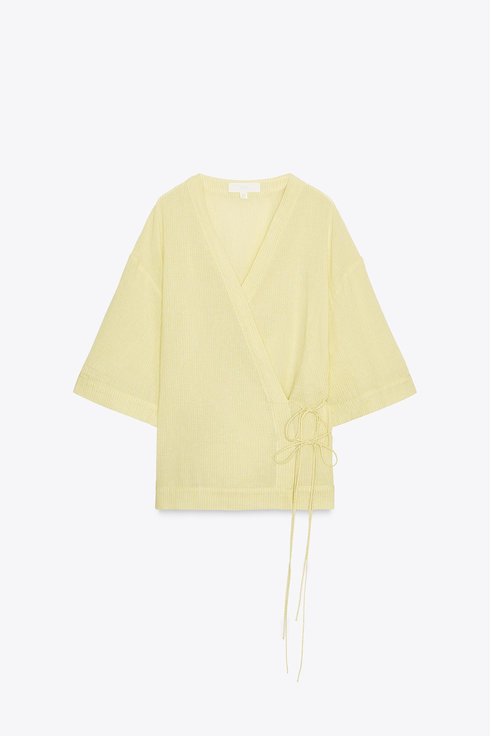 STRIPED KIMONO WITH TIES ZW COLLECTION Product Image