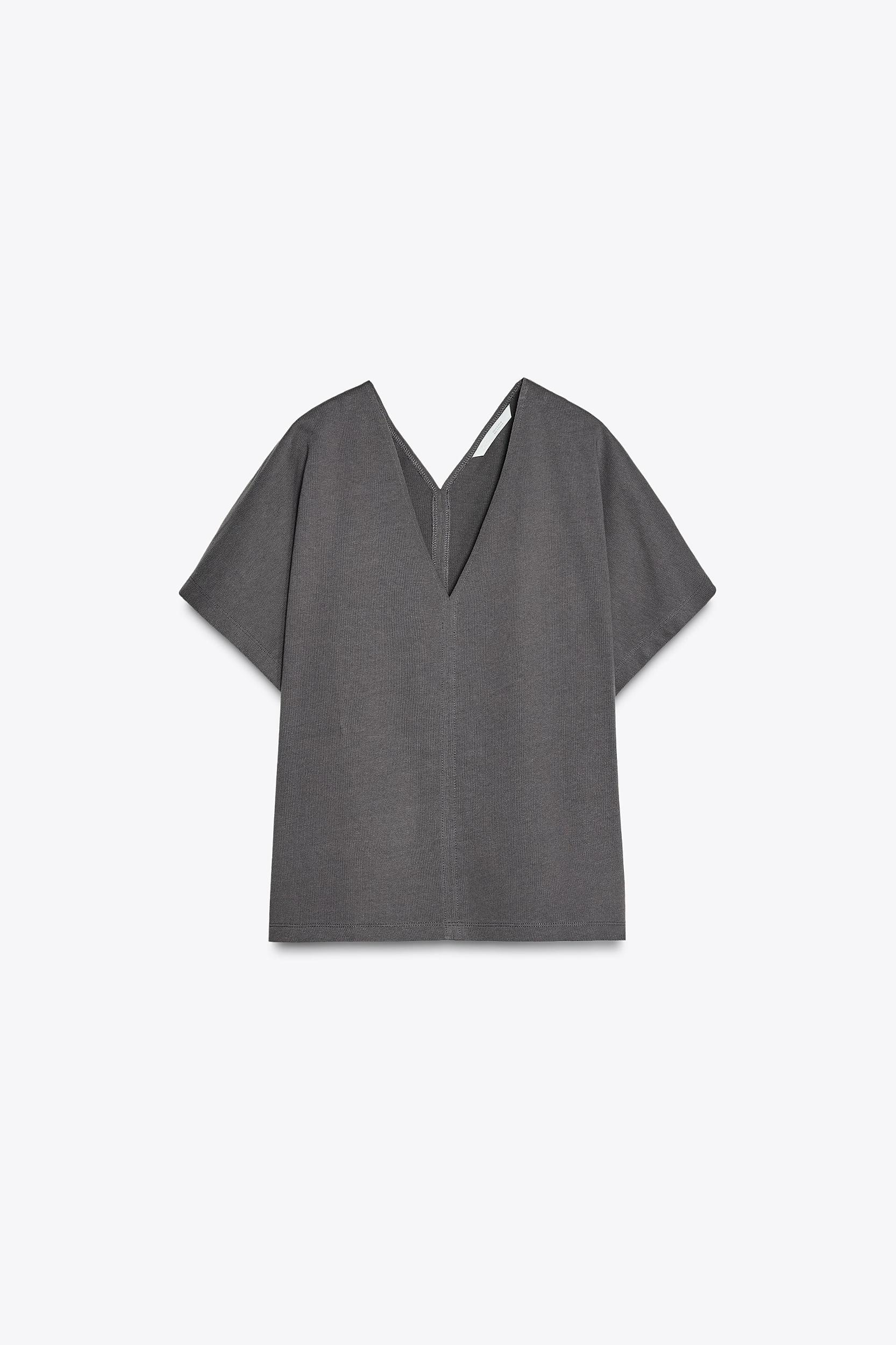 V-NECK COTTON T-SHIRT Product Image