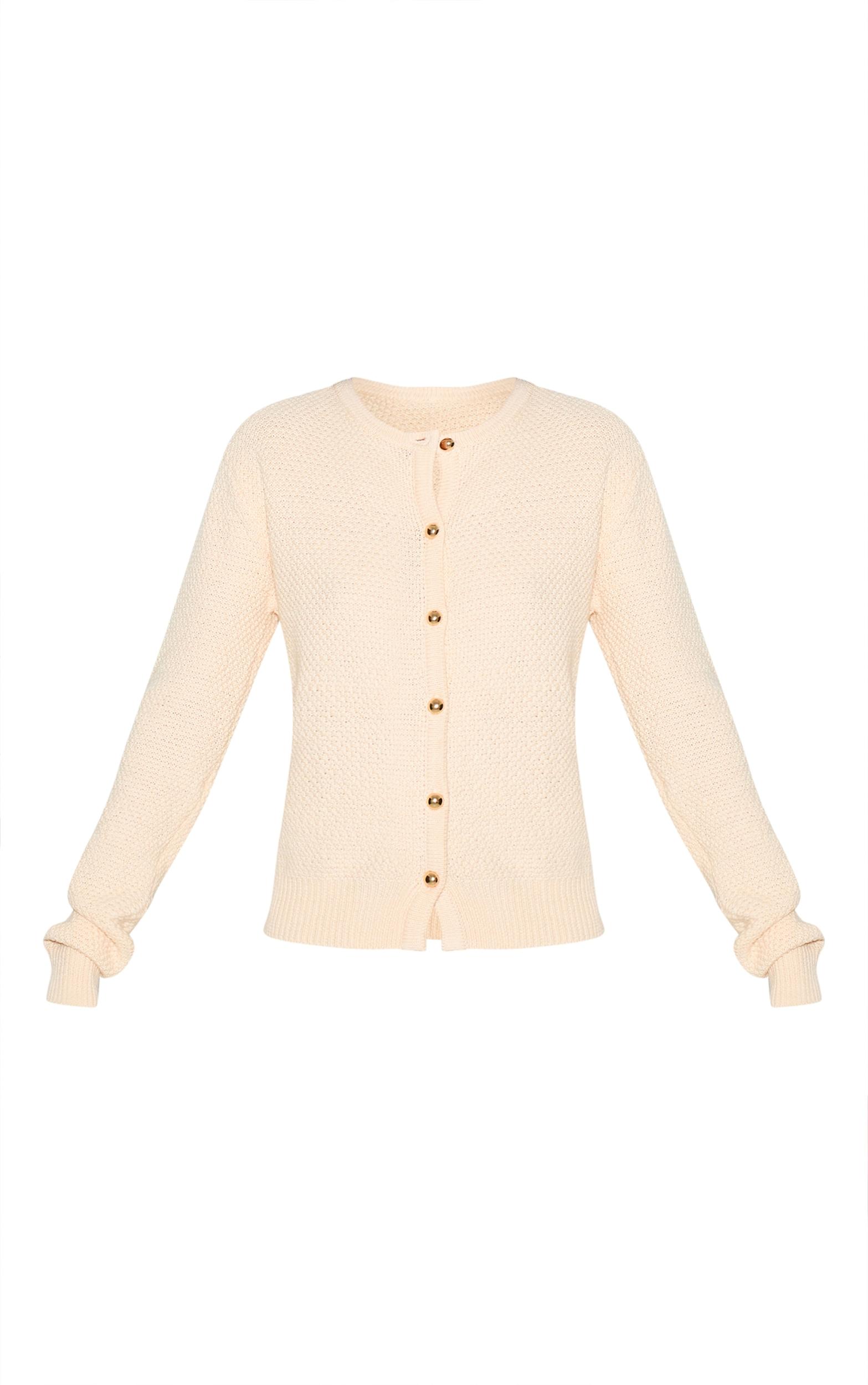Cream Knitted Cardigan Product Image