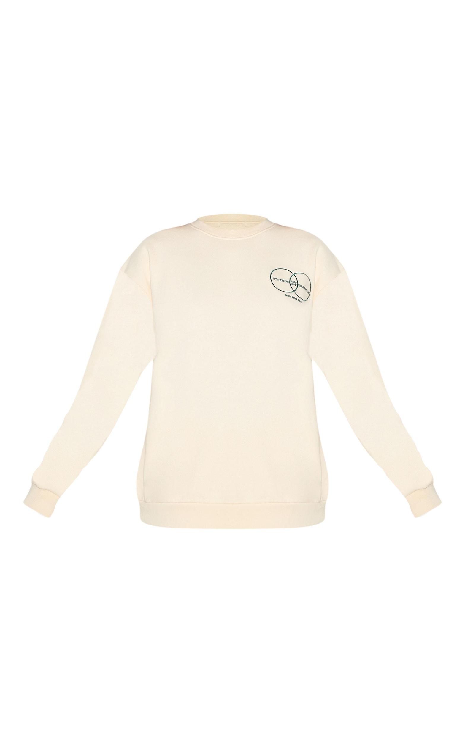  Cream Circle Wellness Premium Print Oversized Sweatshirt Product Image