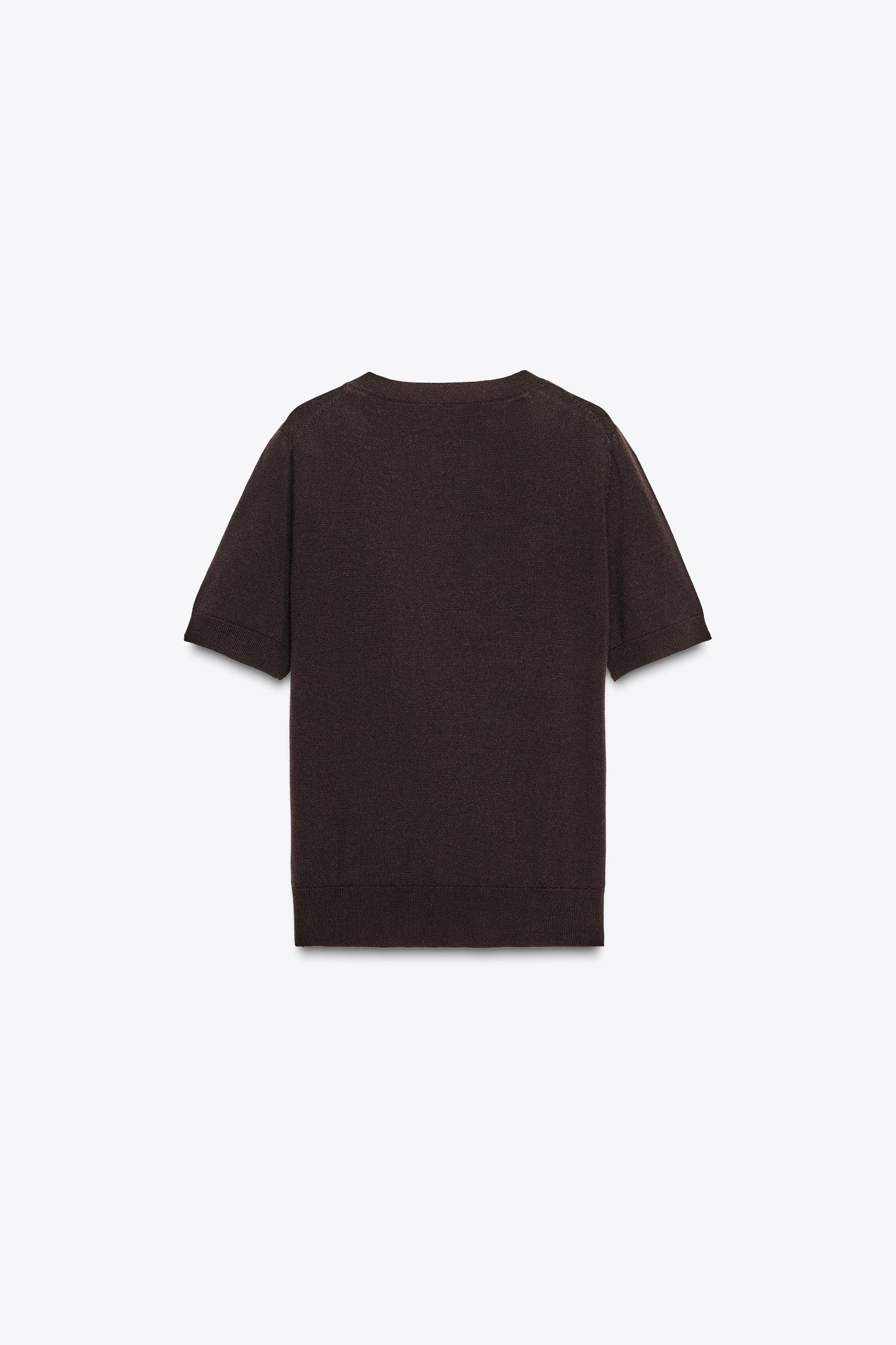 100% WOOL SHORT SLEEVE TOP Product Image