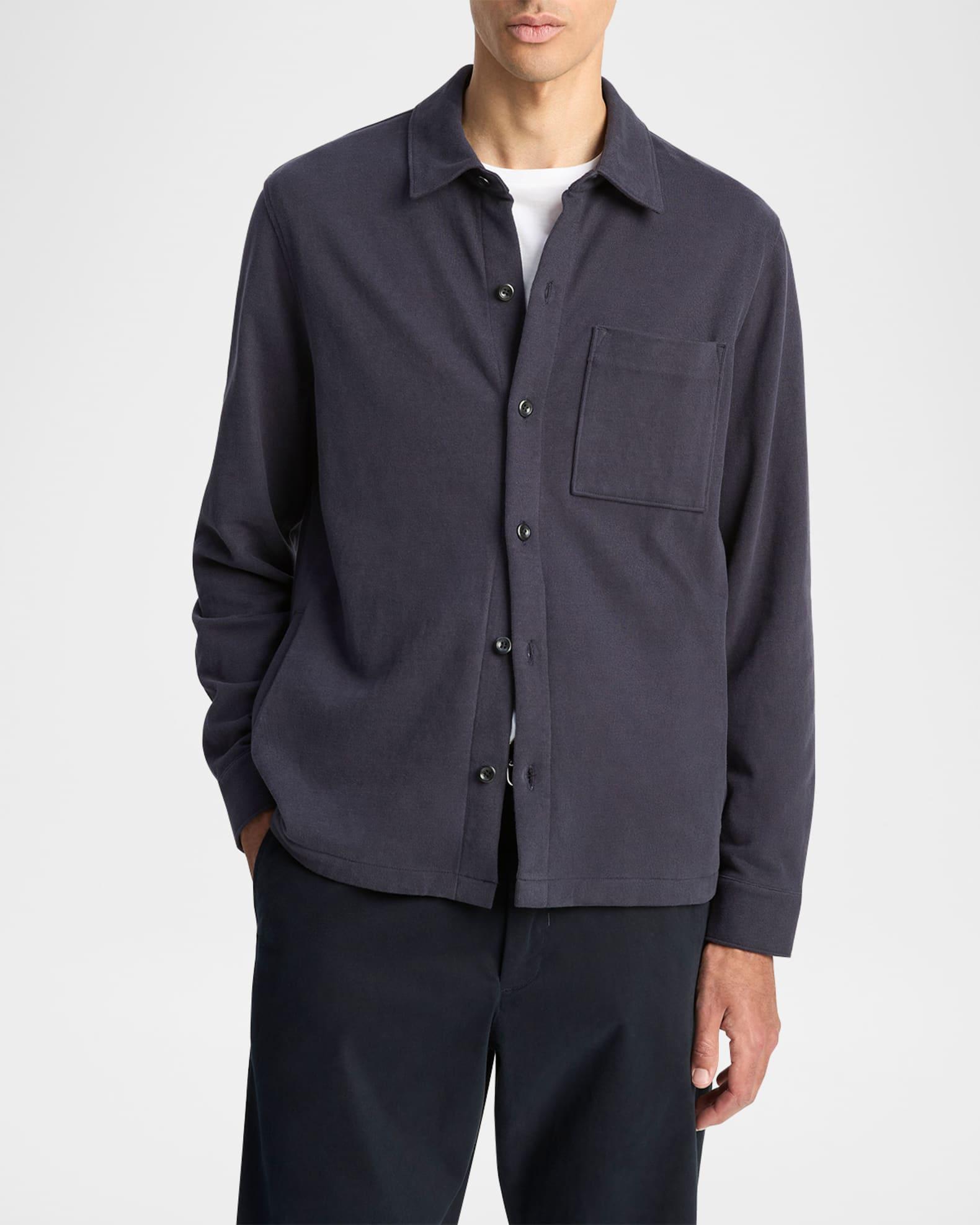 Men's Sueded Jersey Shirt Jacket Product Image