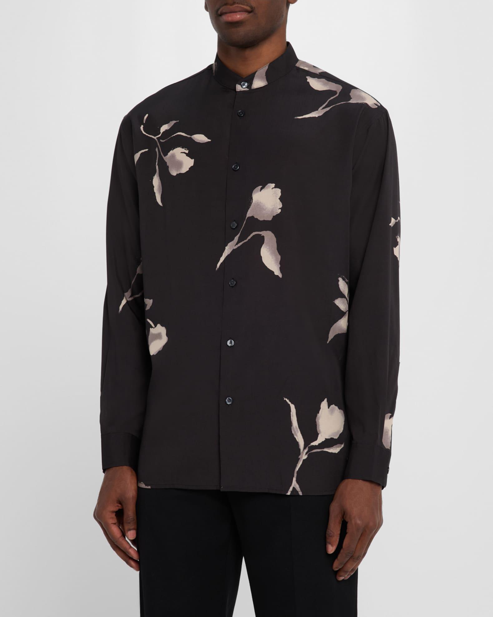 Men's Leaf-Print Sport Shirt Product Image