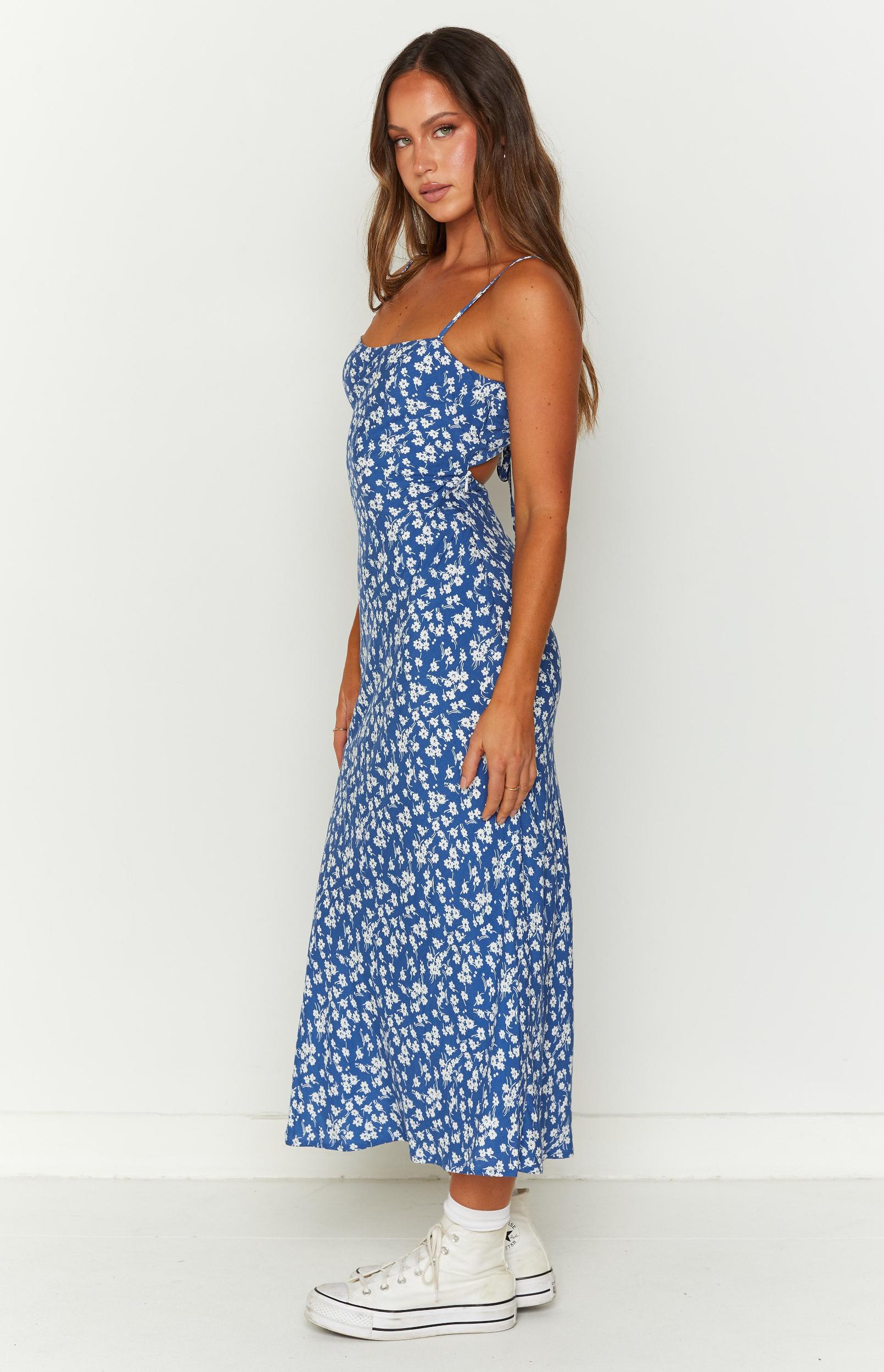 Delphine Blue Floral Midi Dress Baby Product Image
