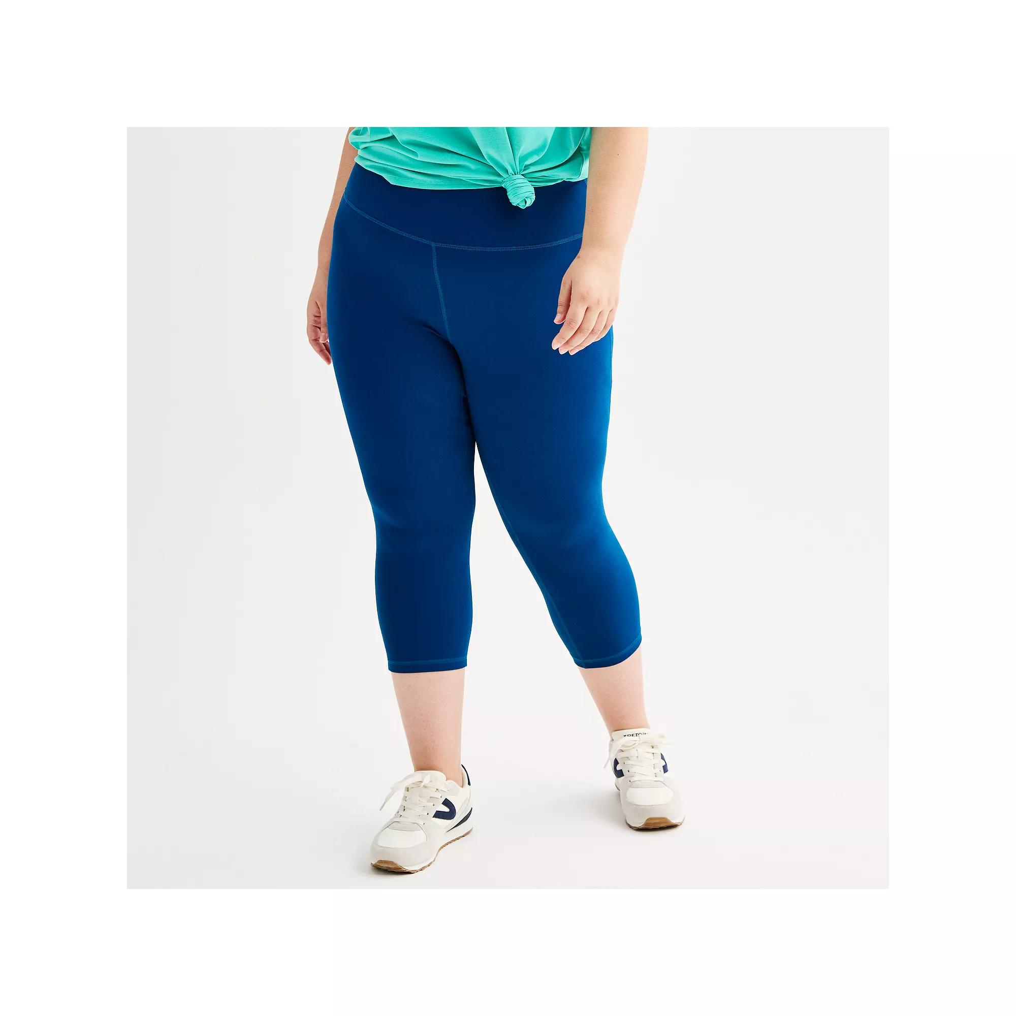 Plus Size Tek Gear® Essential Soft Capri Leggings, Women's, Size: 4XL, Blue Romance Product Image