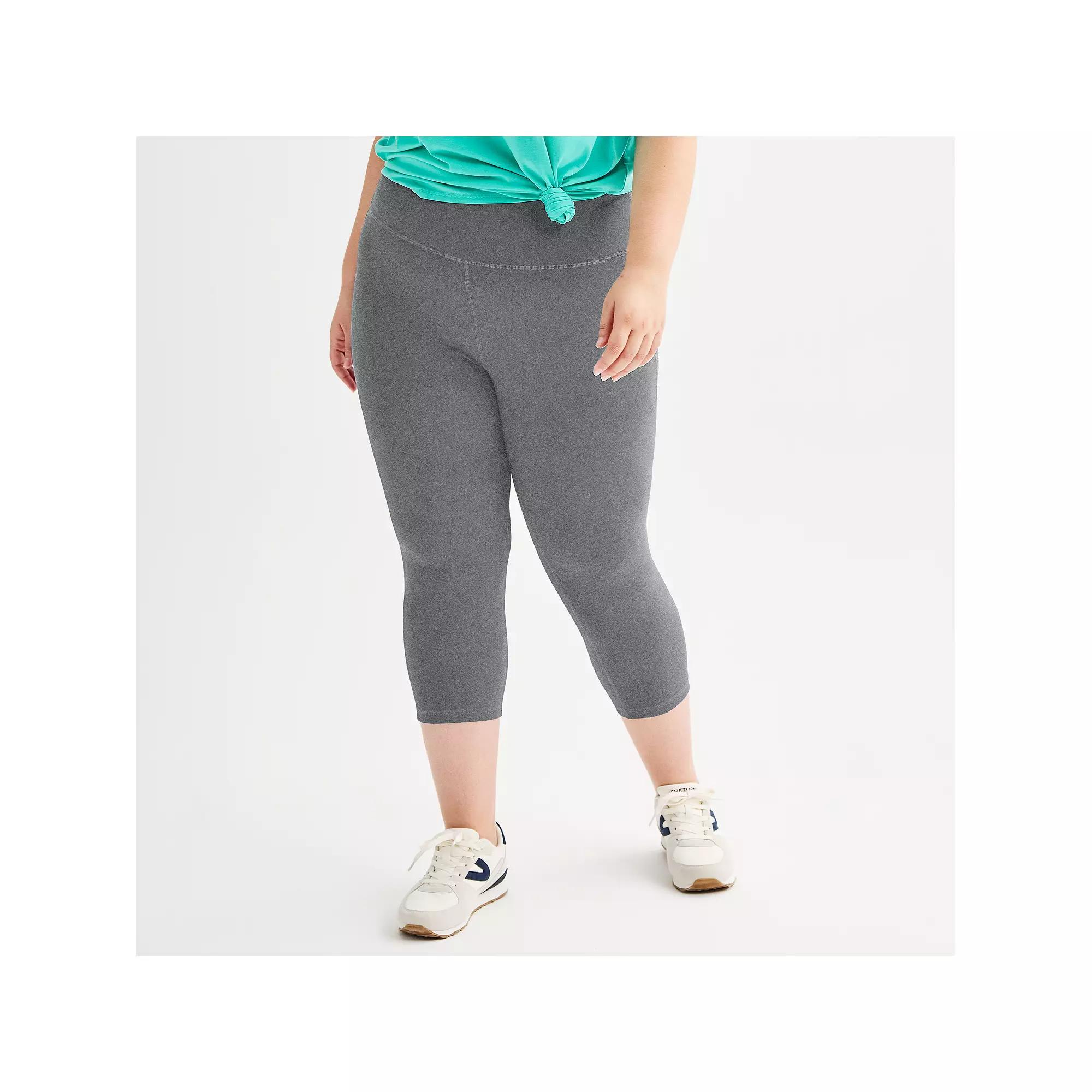Plus Size Tek Gear® Essential Soft Capri Leggings, Women's, Size: 4XL, Grey Product Image