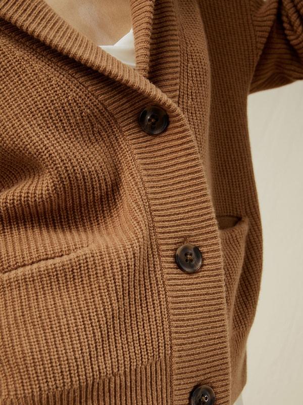 Wool-Cashmere Blend Shawl Collar Cardigan Product Image
