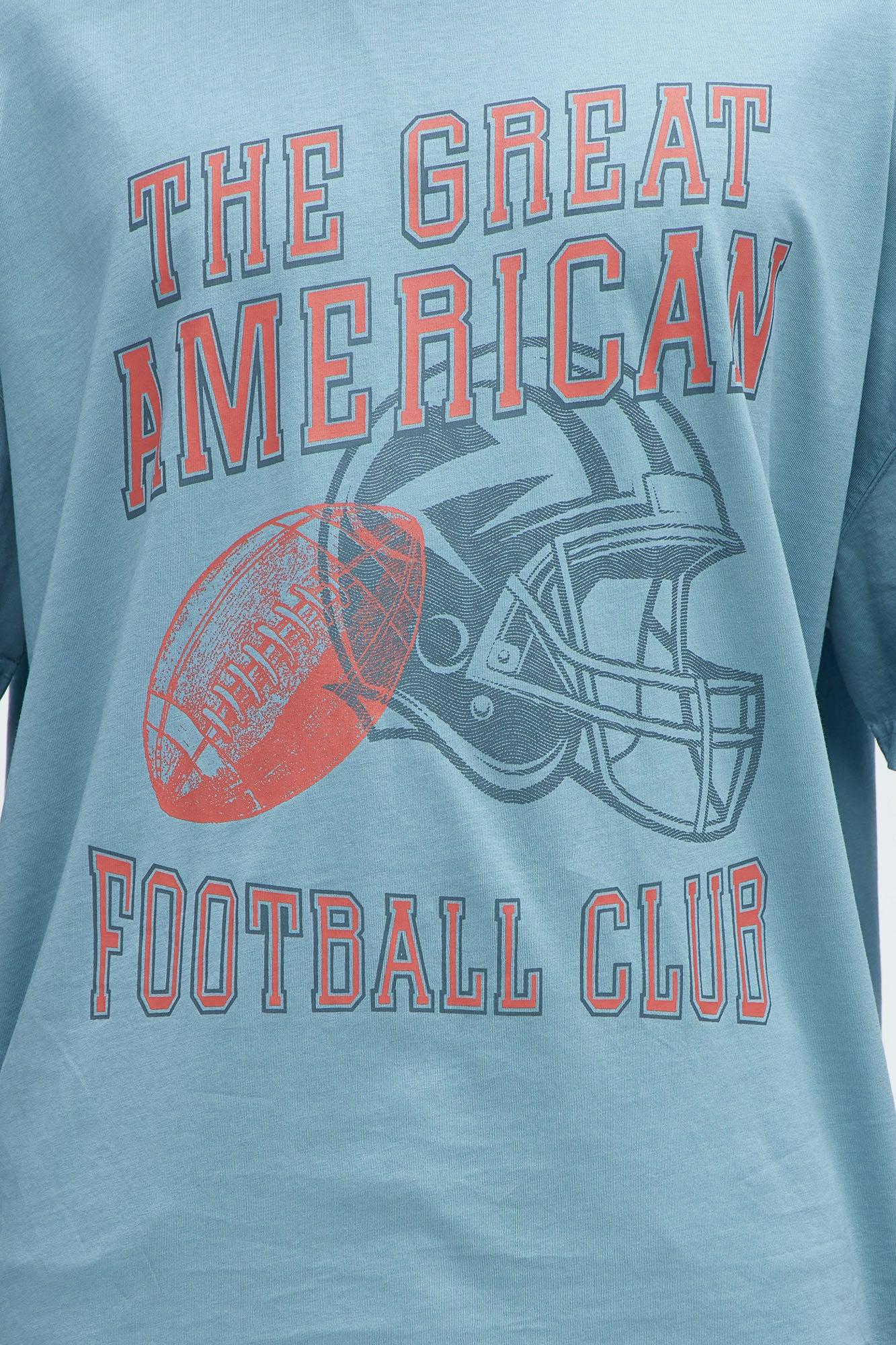 The Great American Football Club Oversized Short Sleeve Tee - Light Blue Product Image