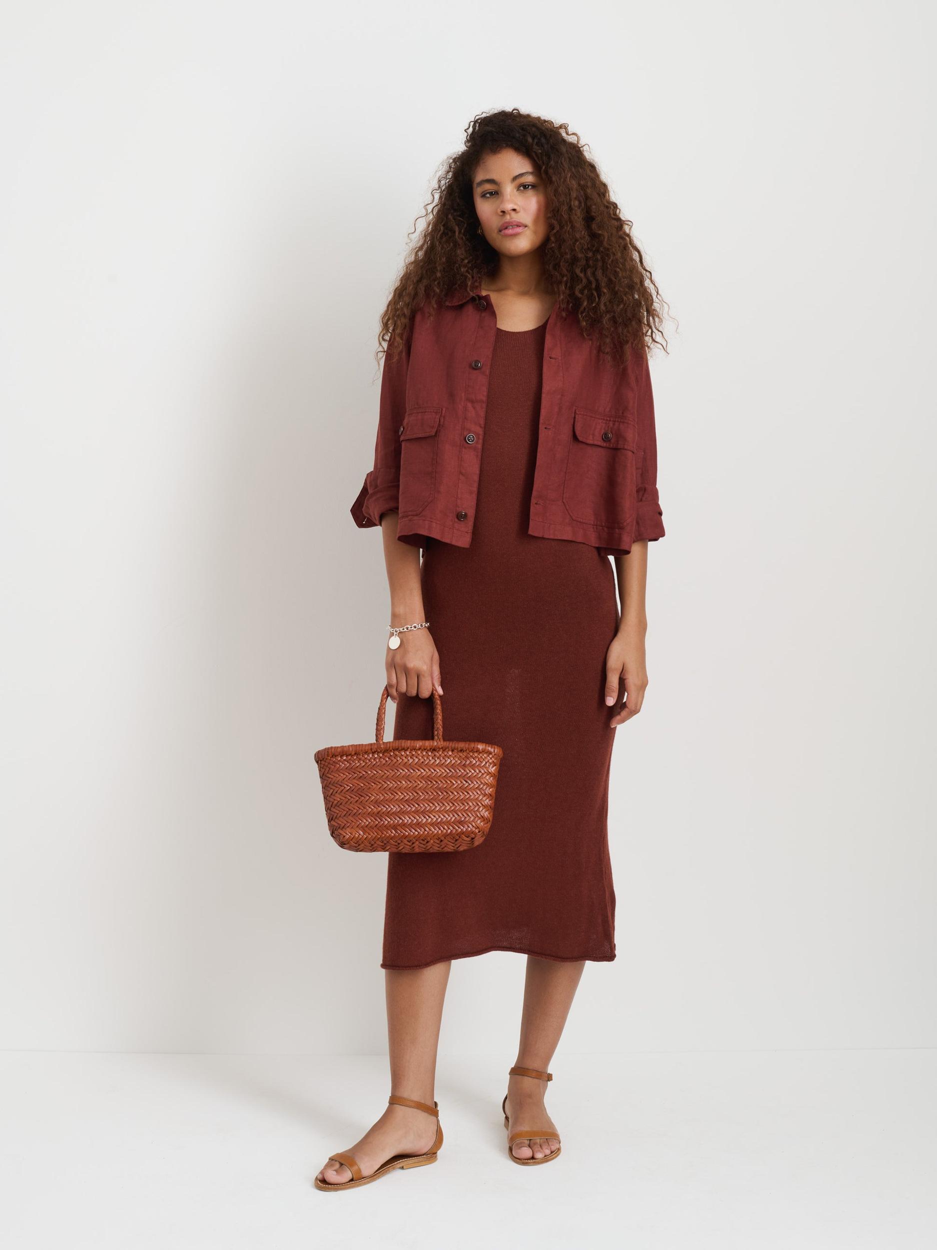 Cropped Work Jacket In Linen Product Image