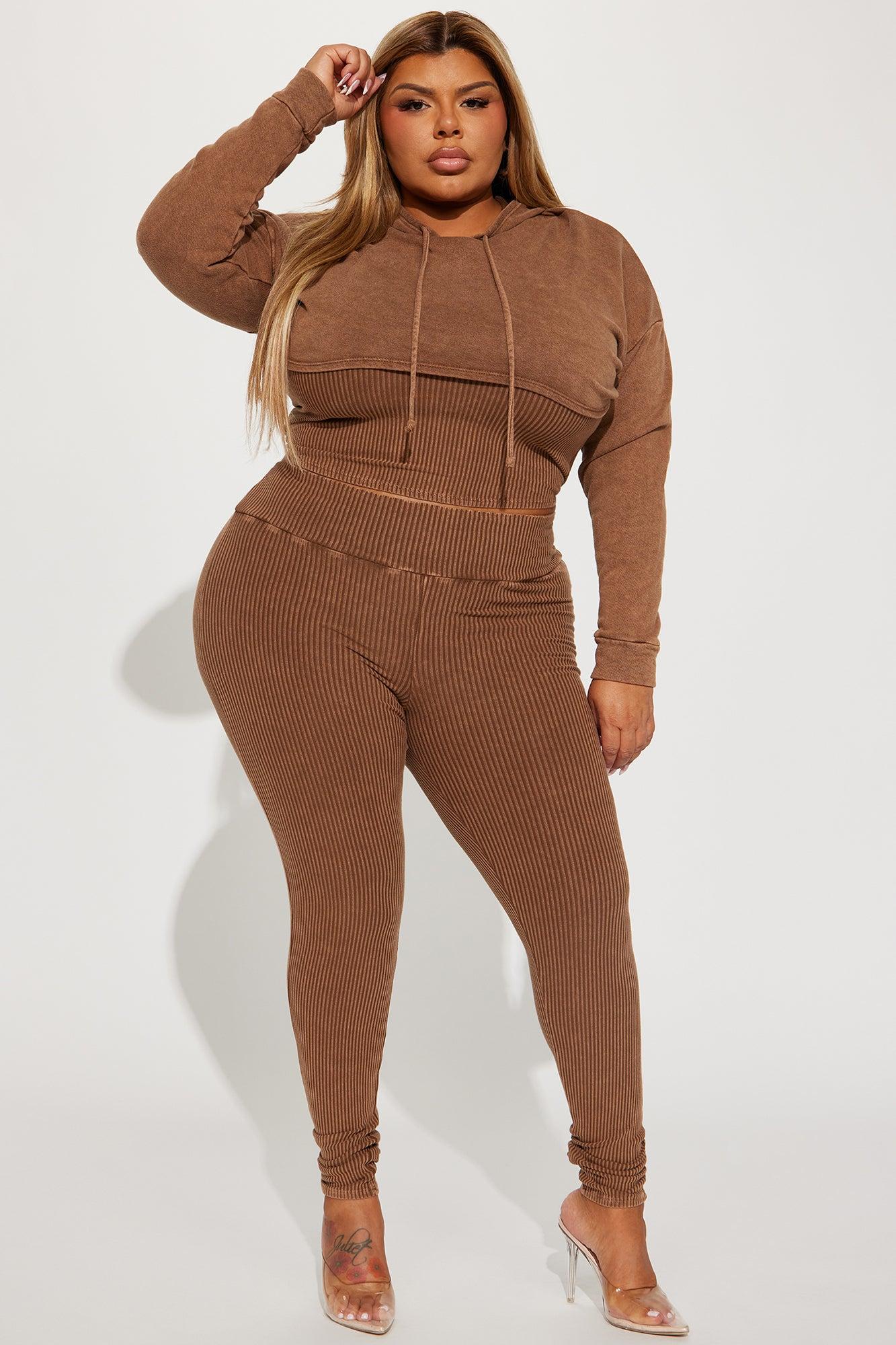 Chill Vibe Mineral Wash Legging Set - Mocha Product Image