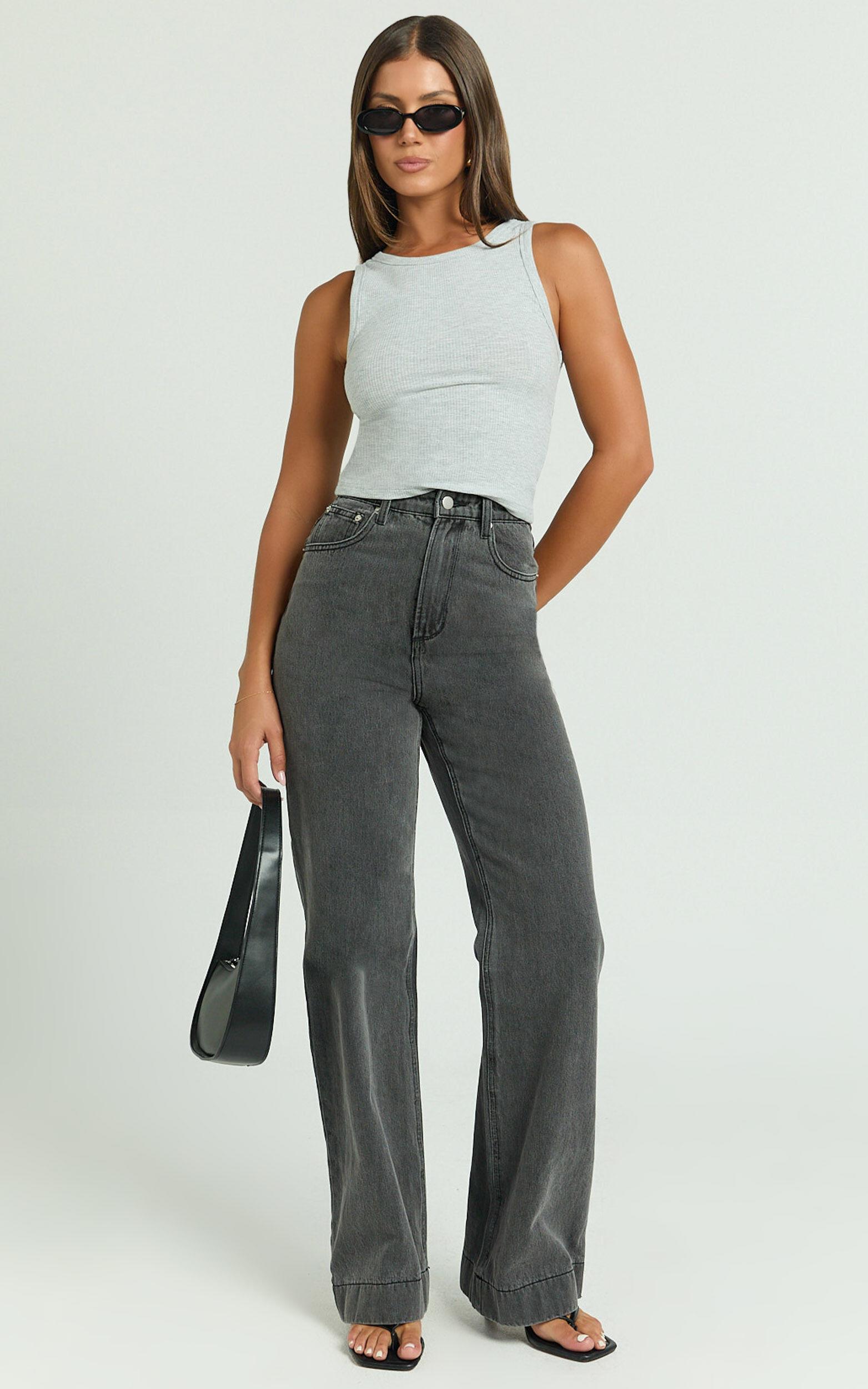 Can't You Tell Top - Ribbed Tank Top in Grey Product Image