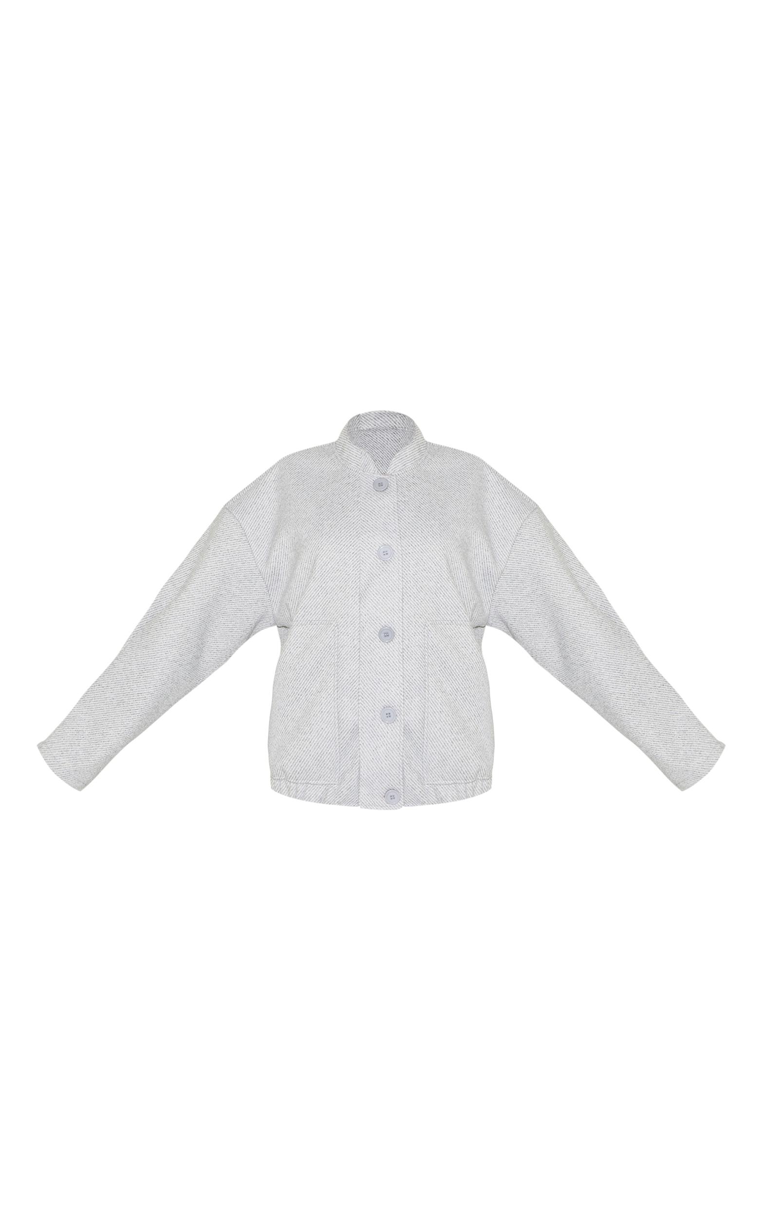 Grey Herringbone Oversized Bomber Product Image