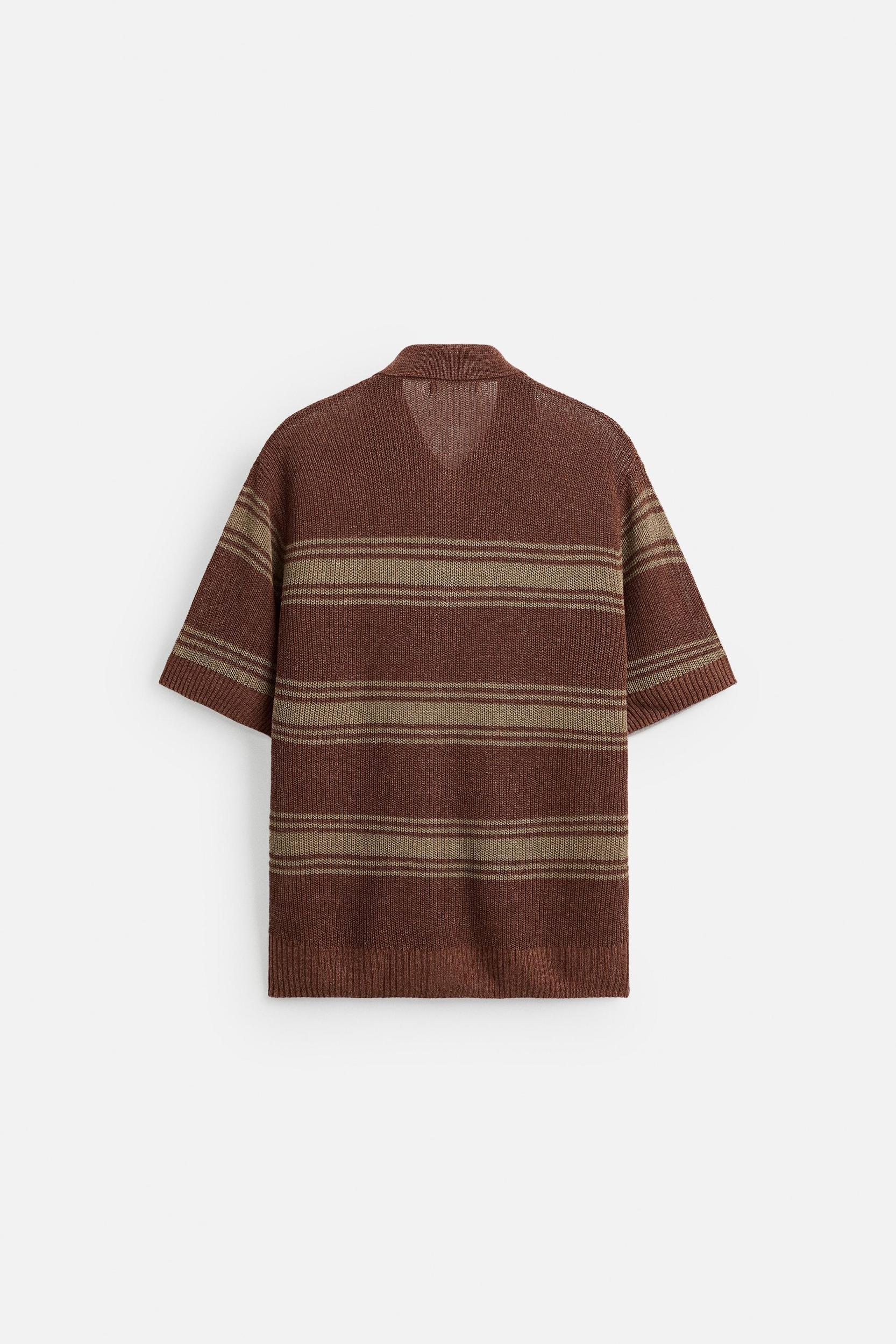 LINEN VISCOSE KNIT SHIRT Product Image