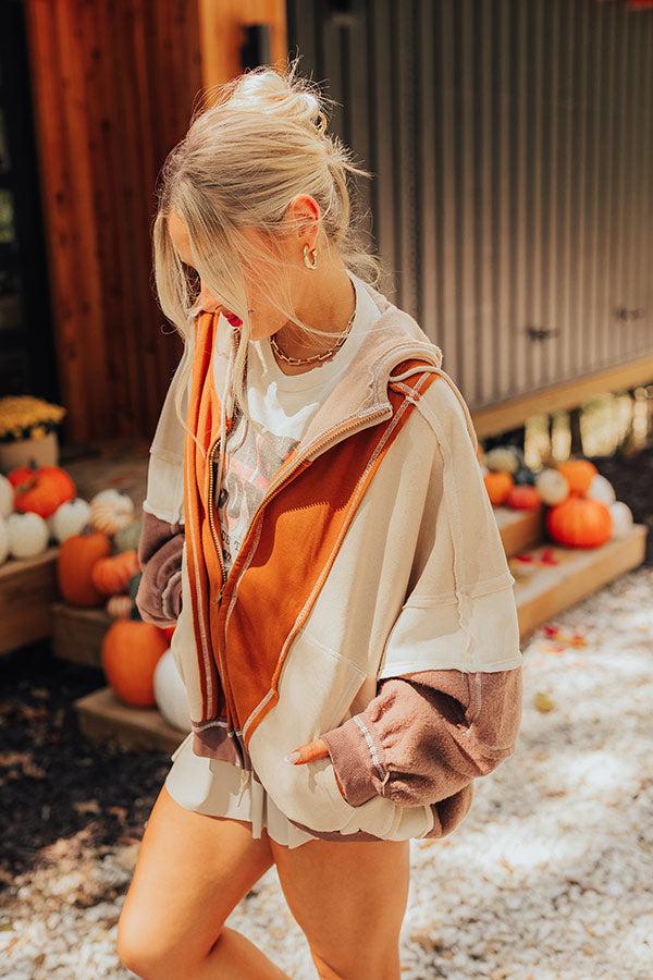 Fall Hike Color Block Sweater in Brown Product Image