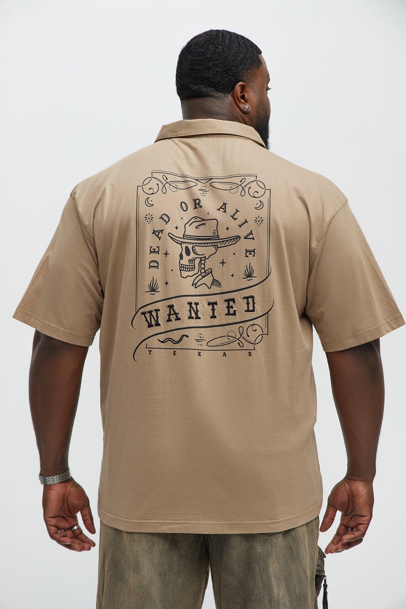 Wanted Johnny Collar Short Sleeve Polo - Taupe Product Image