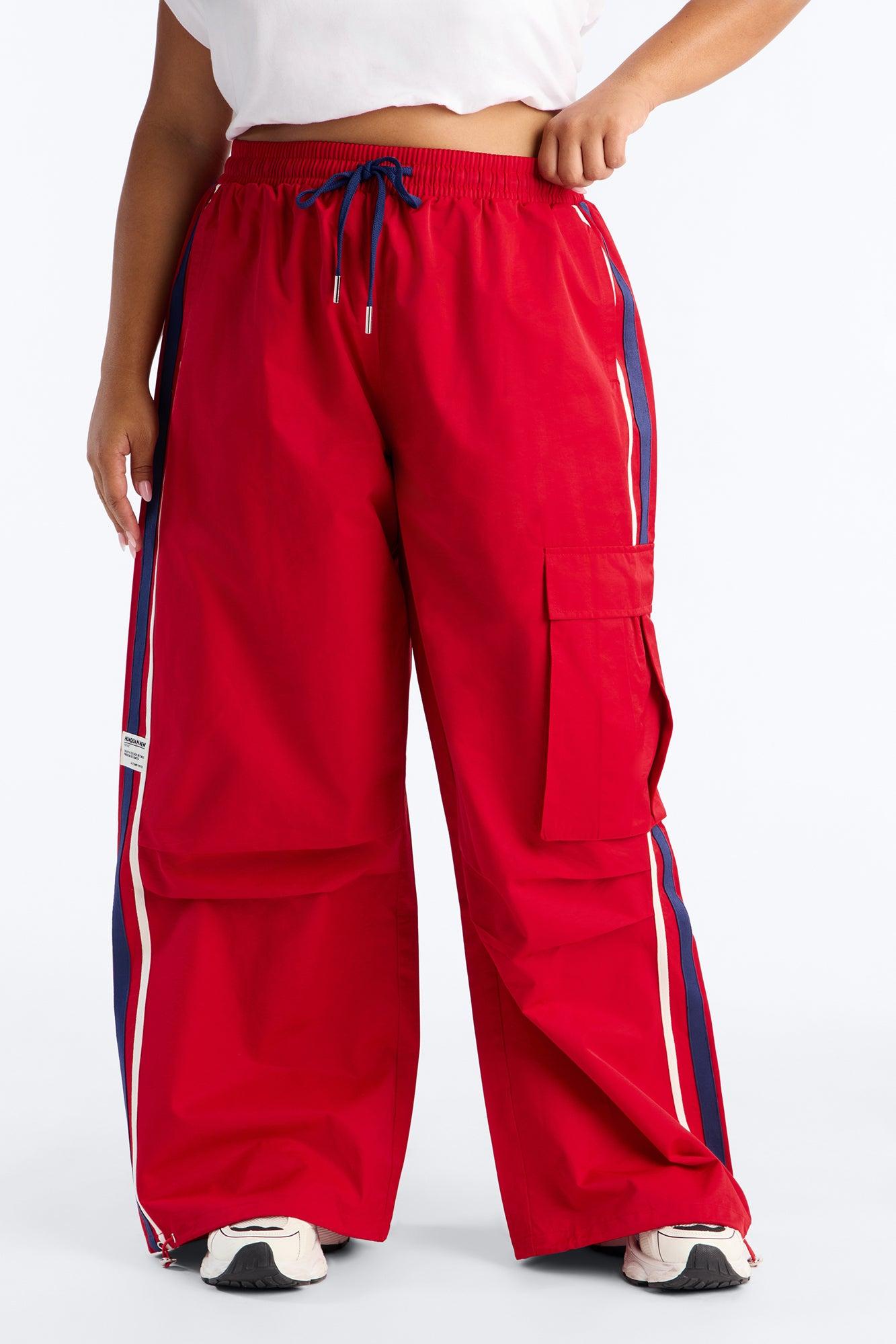 What She Said Windbreaker Track Pant - Red Female Product Image
