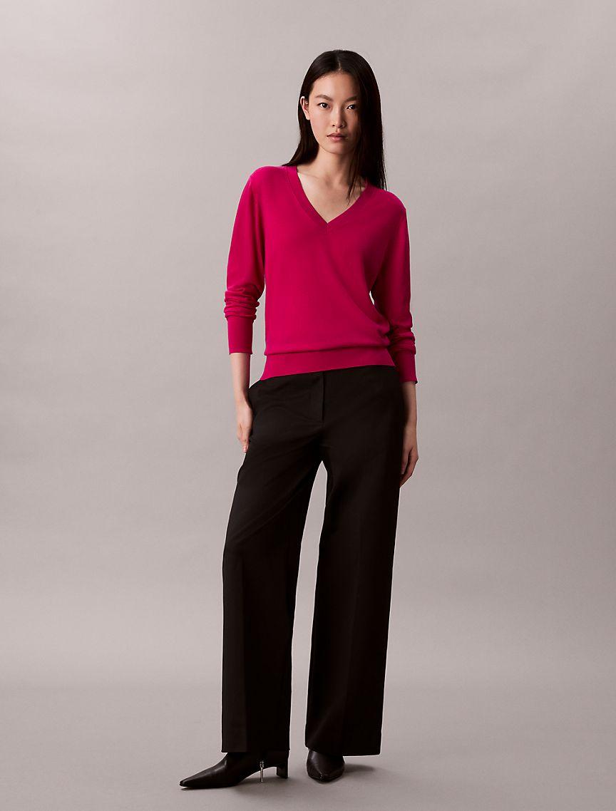 Merino Wool V-Neck Sweater Product Image