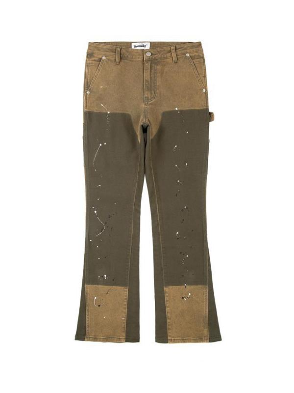 Men's Colour Block Loose Jeans Product Image