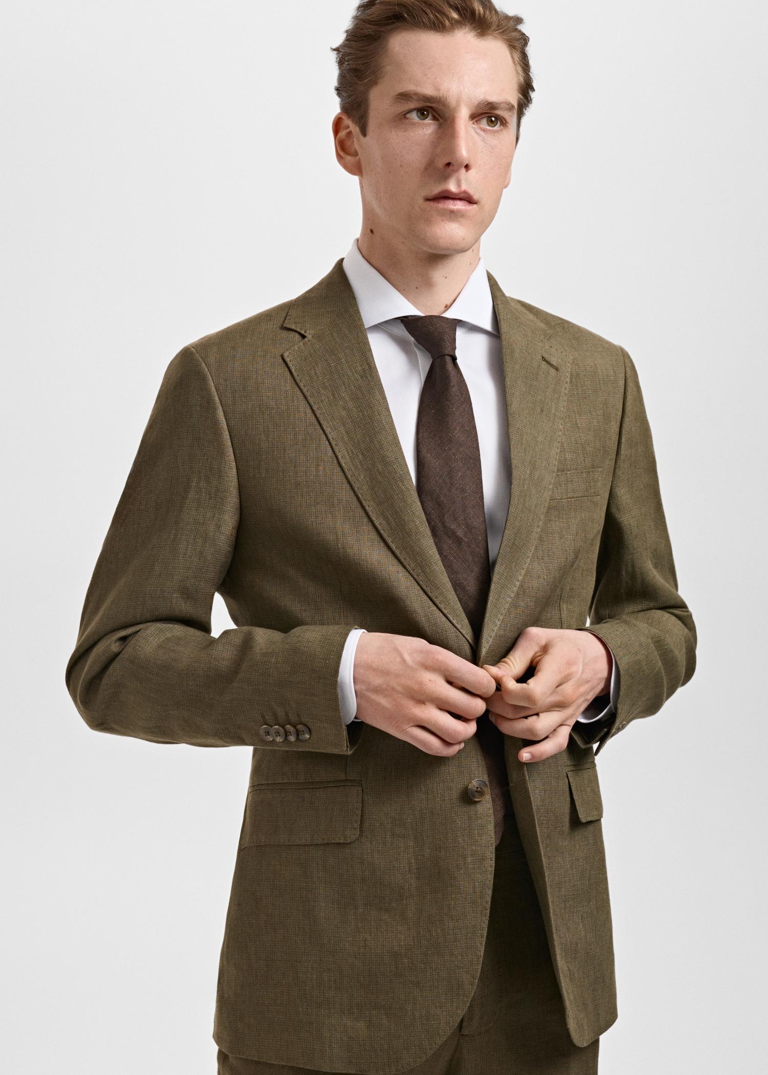 Amalfi 100% linen slim-fit suit blazer - Men | MANGO USA Product Image