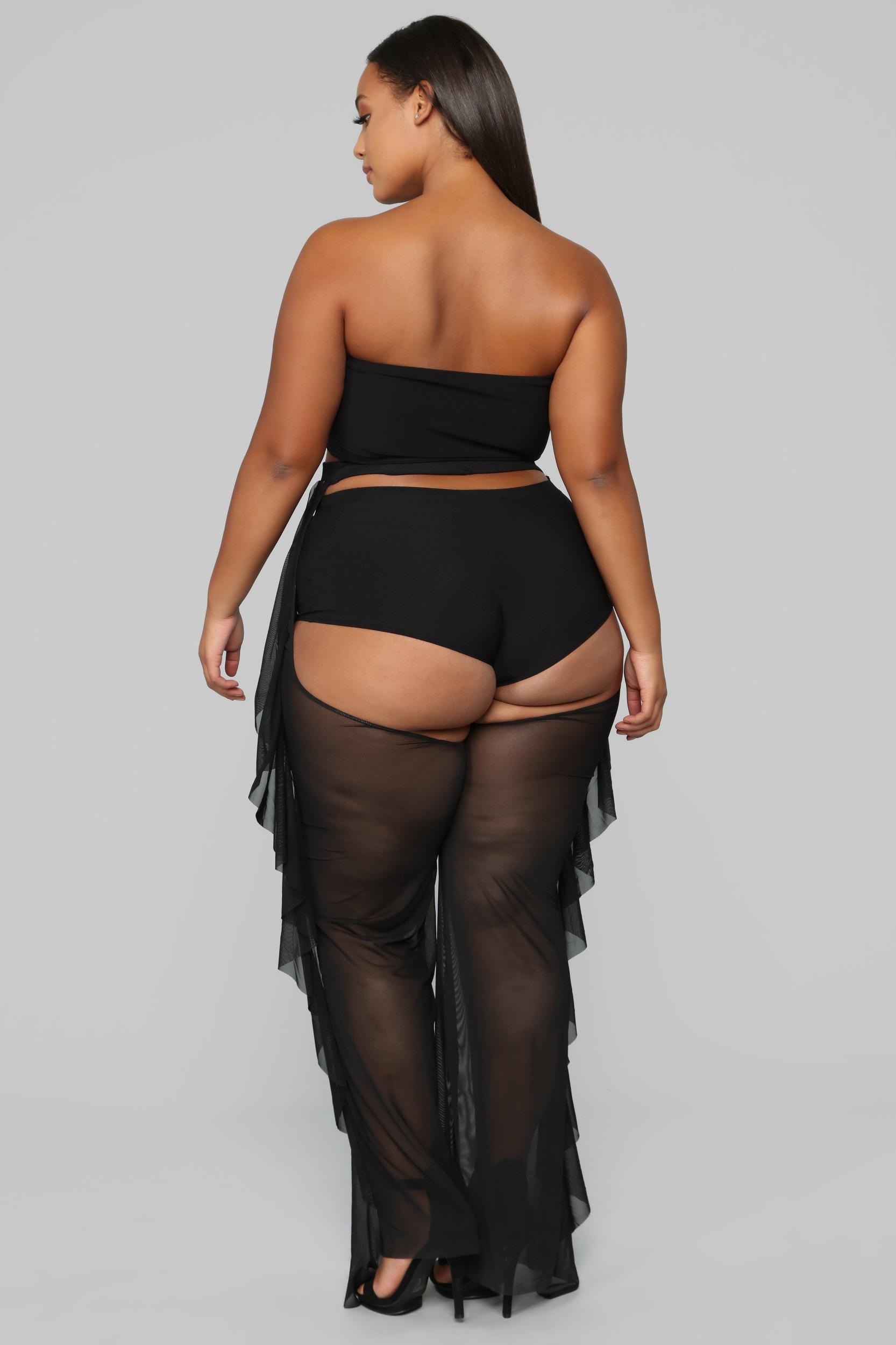 Sunshine See Through Coverup Chaps - Black Product Image