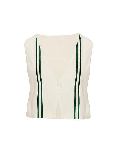 Heenny Vest Top White / Green Product Image